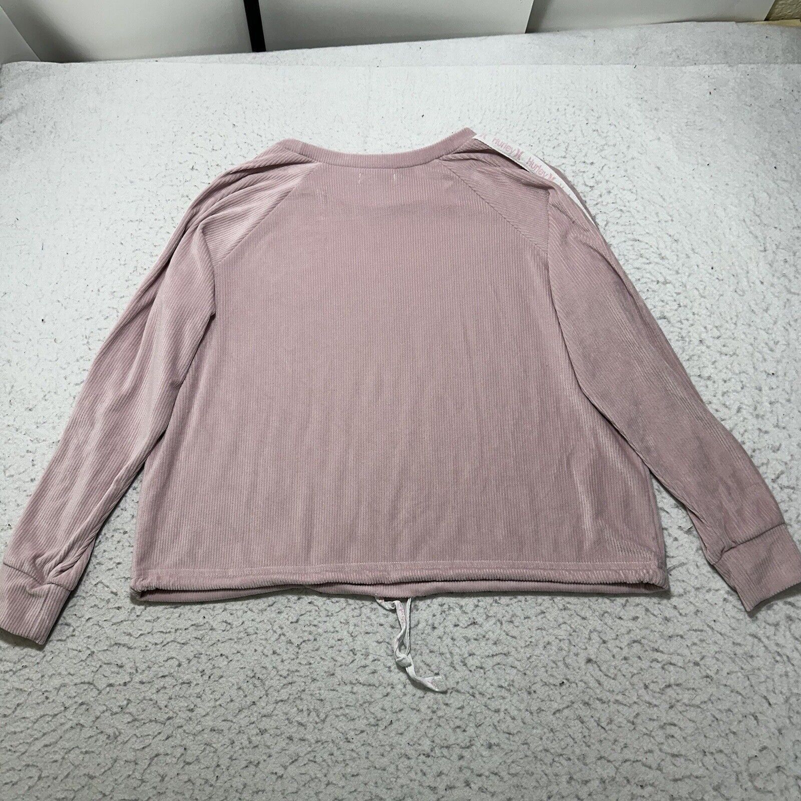 Hurley Hurley Small Velour Crewneck Sweatshirt Light Pink + White Size S / US 4 / IT 40 - 9 Thumbnail