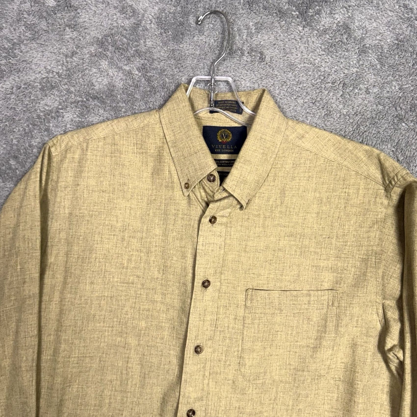 Vintage VINTAGE Viyella Wool Blend Shirt Mens XL Solid Camel Flannel Button-Down Hunt Barn Chore Shirt Mens XL Camel Brown Solid 90s Vintage Mens Size US XL / EU 56 / 4 - 4 Thumbnail