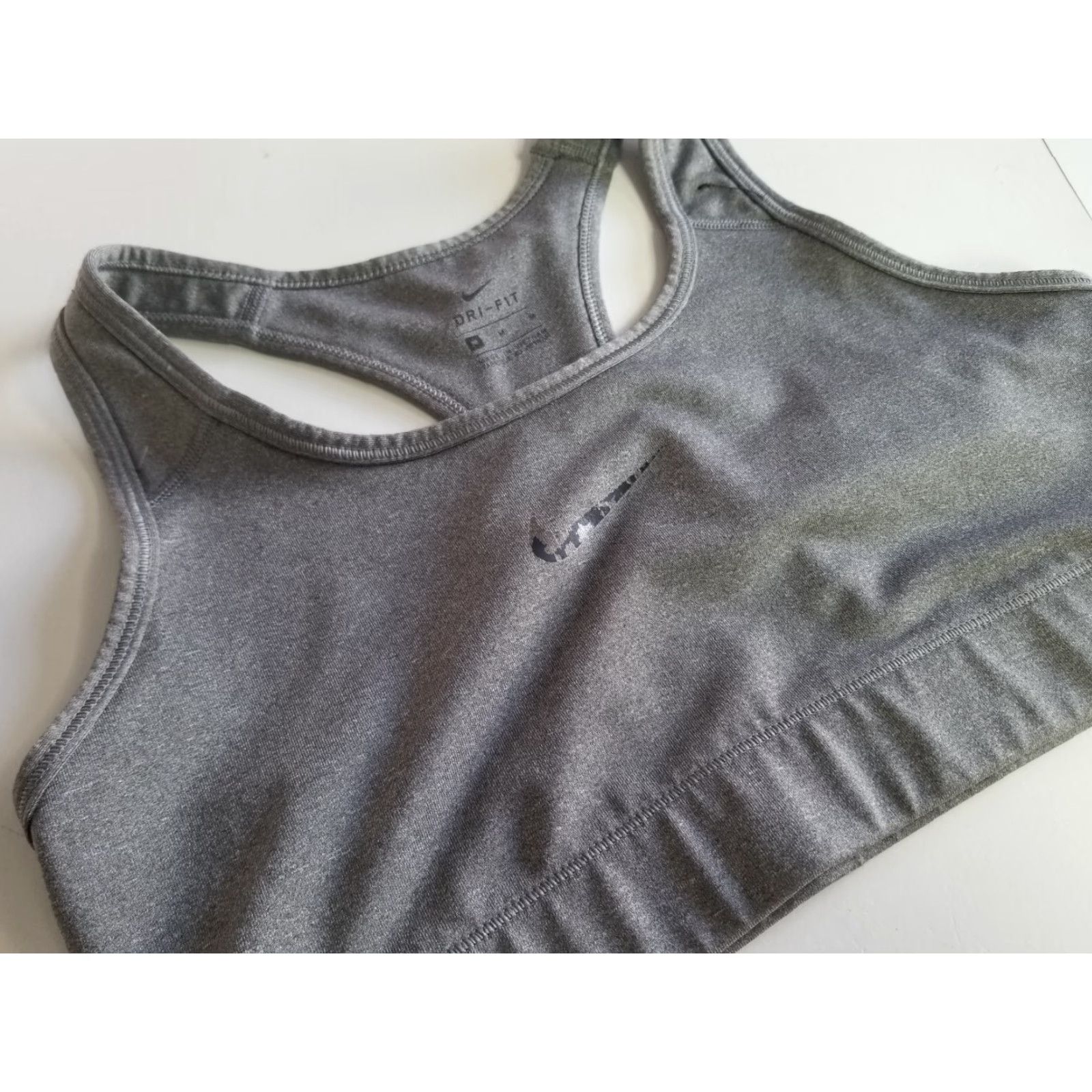 Nike Nike Pro Sports Bra Womens M Gray Wireless Medium Support Yoga Athletic Size ONE SIZE - 3 Thumbnail