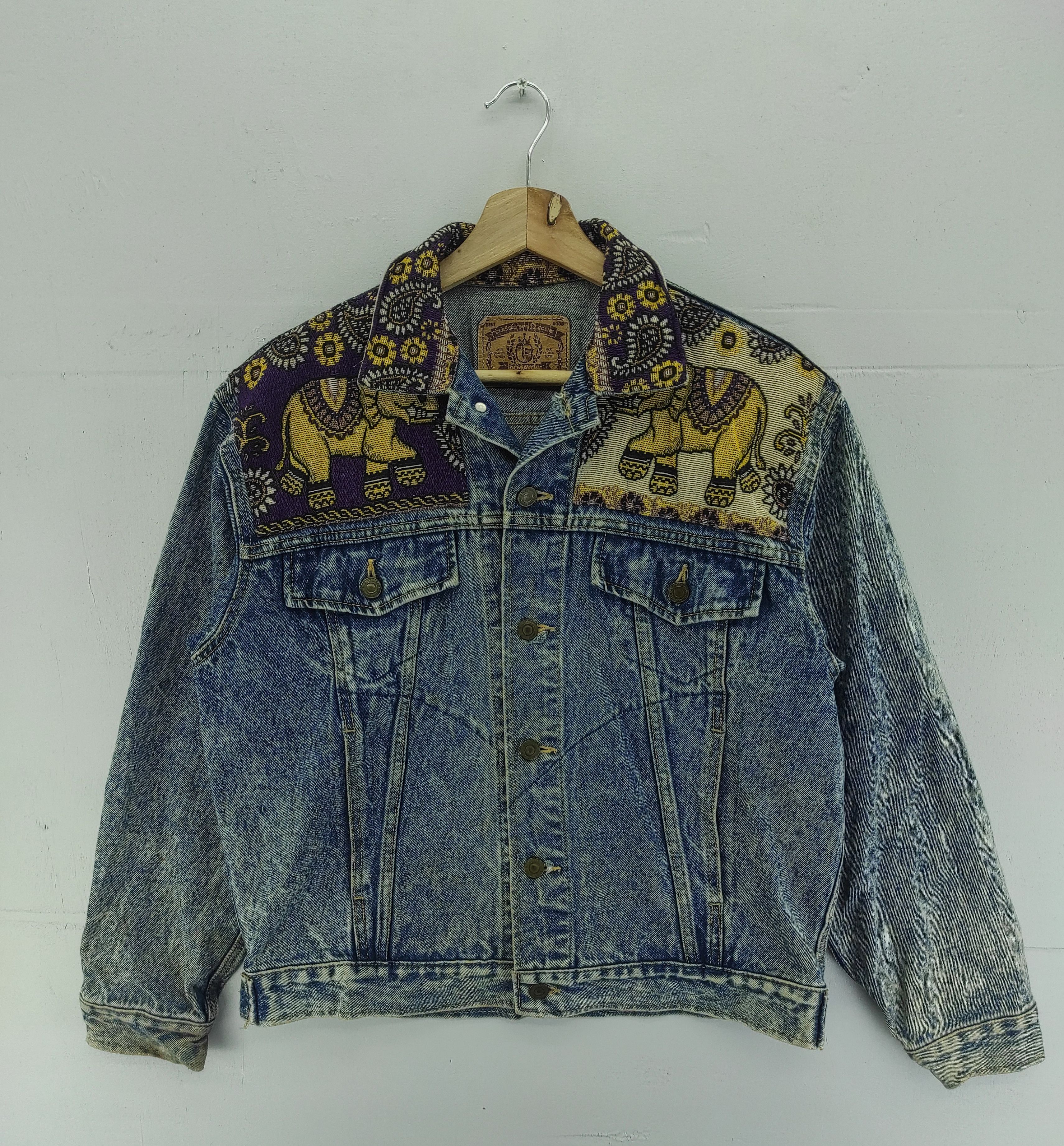 Other Vintage Denim Jacket Custom Elephant graphic Size US L / EU 52-54 / 3 - 2 Thumbnail