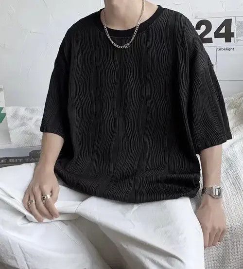 Japanese Brand Hiroko x Mint Korean fashion black wave pleats top tee Size US M / EU 48-50 / 2 - 2 Thumbnail