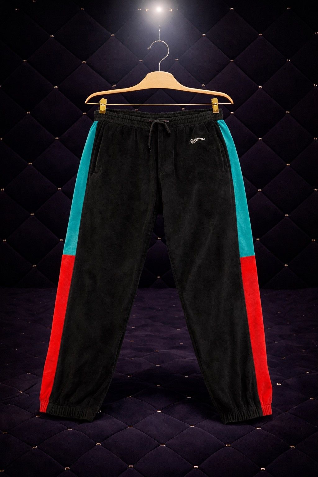 Supreme SUPREME VELOUR SUEDE SIDE STRIPE SWEATPANTS Size US 34 / EU 50 - 1 Preview