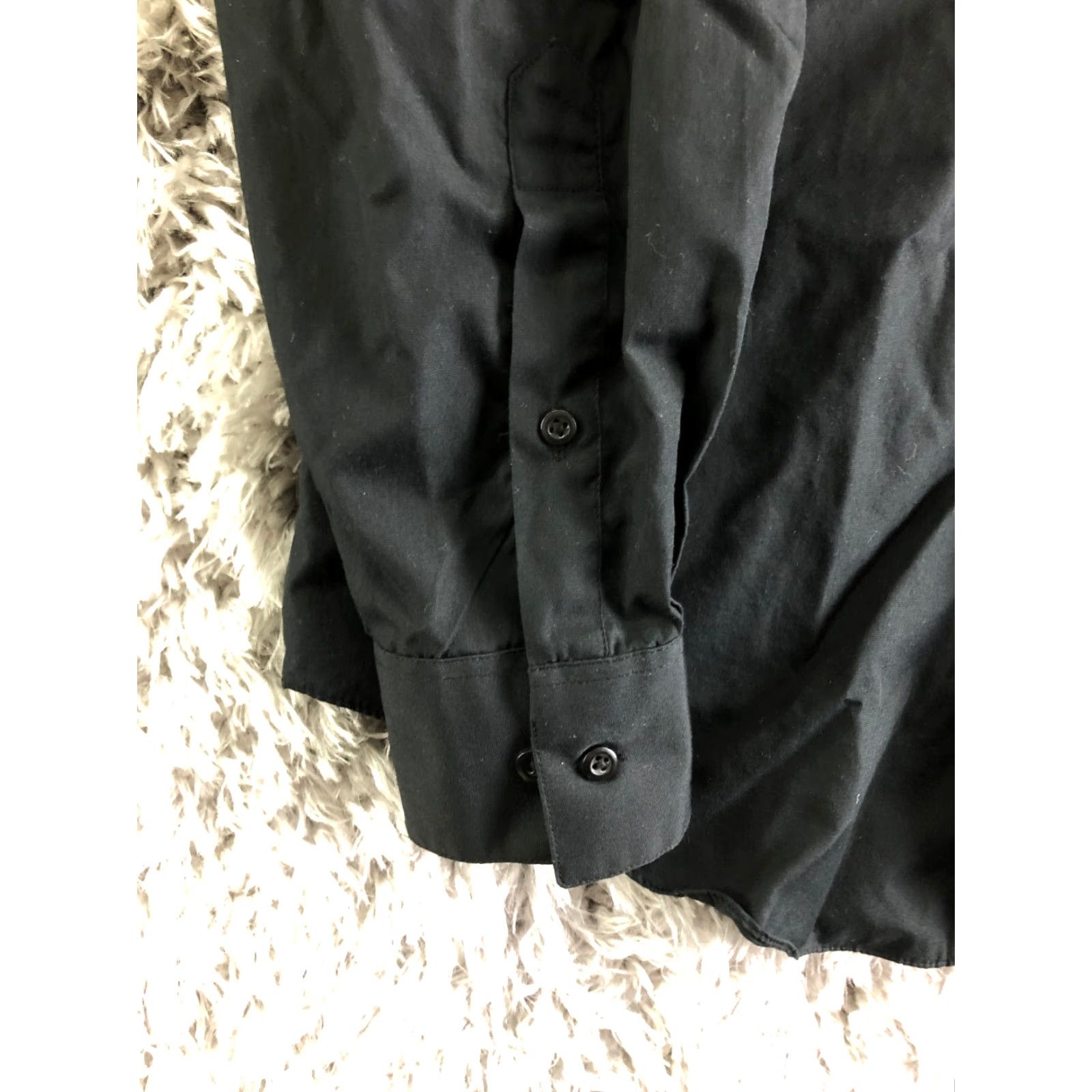 Van Heusen Van Heusen Shirt Mens Size 15.5 34/35 Solid Black Long Sleeve Spread Collar Size US L / EU 52-54 / 3 - 2 Thumbnail