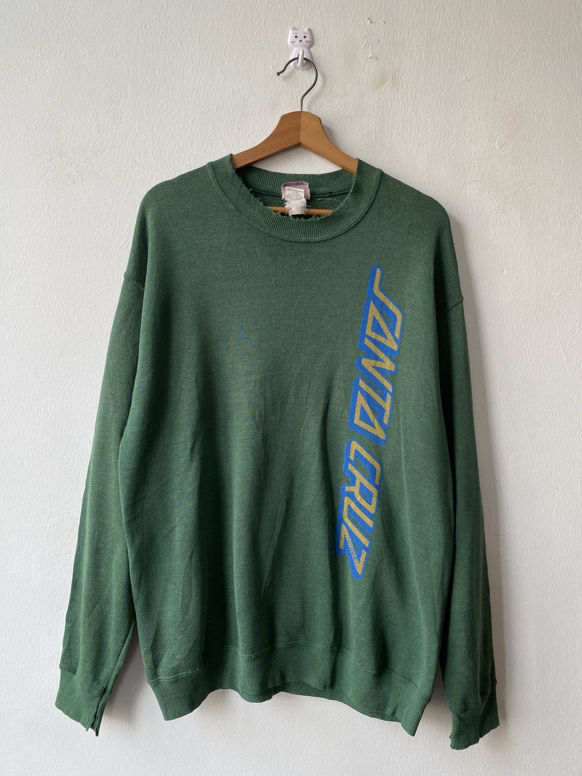 Santa Cruz Skateboards × Vintage 1990s - Vintage Santa Cruz Skateboard Distressed Sweatshirt Size US L / EU 52-54 / 3 - 3 Thumbnail