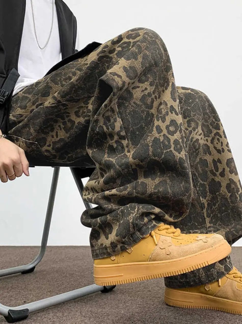 Japanese Brand Retro drape leopard print jeans Size US 32 / EU 48 - 5 Thumbnail