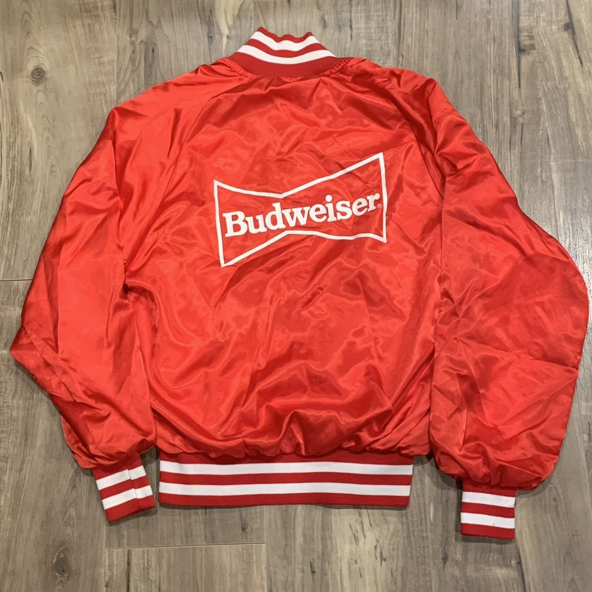 Budweiser VTG Budweiser Satin Bomber Jacket Mens L Anheuser Busch 80s Size US L / EU 52-54 / 3 - 1 Thumbnail