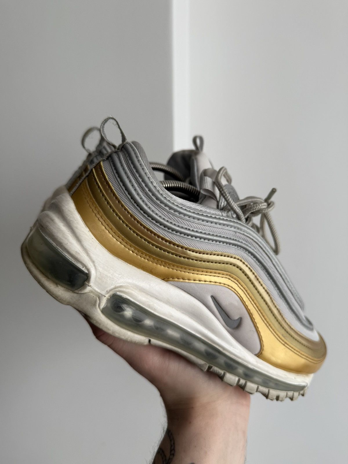 Nike Nike Air Max 97 Gold Silver Sneakers Size US 7 / IT 37 - 2 Thumbnail