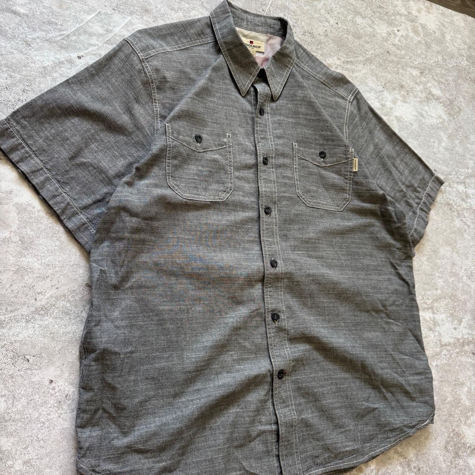 Woolrich Woolen Mills Woolrich Men’s Chambray Gray Button Down Shirt – Size XL Size US XL / EU 56 / 4 - 2 Thumbnail