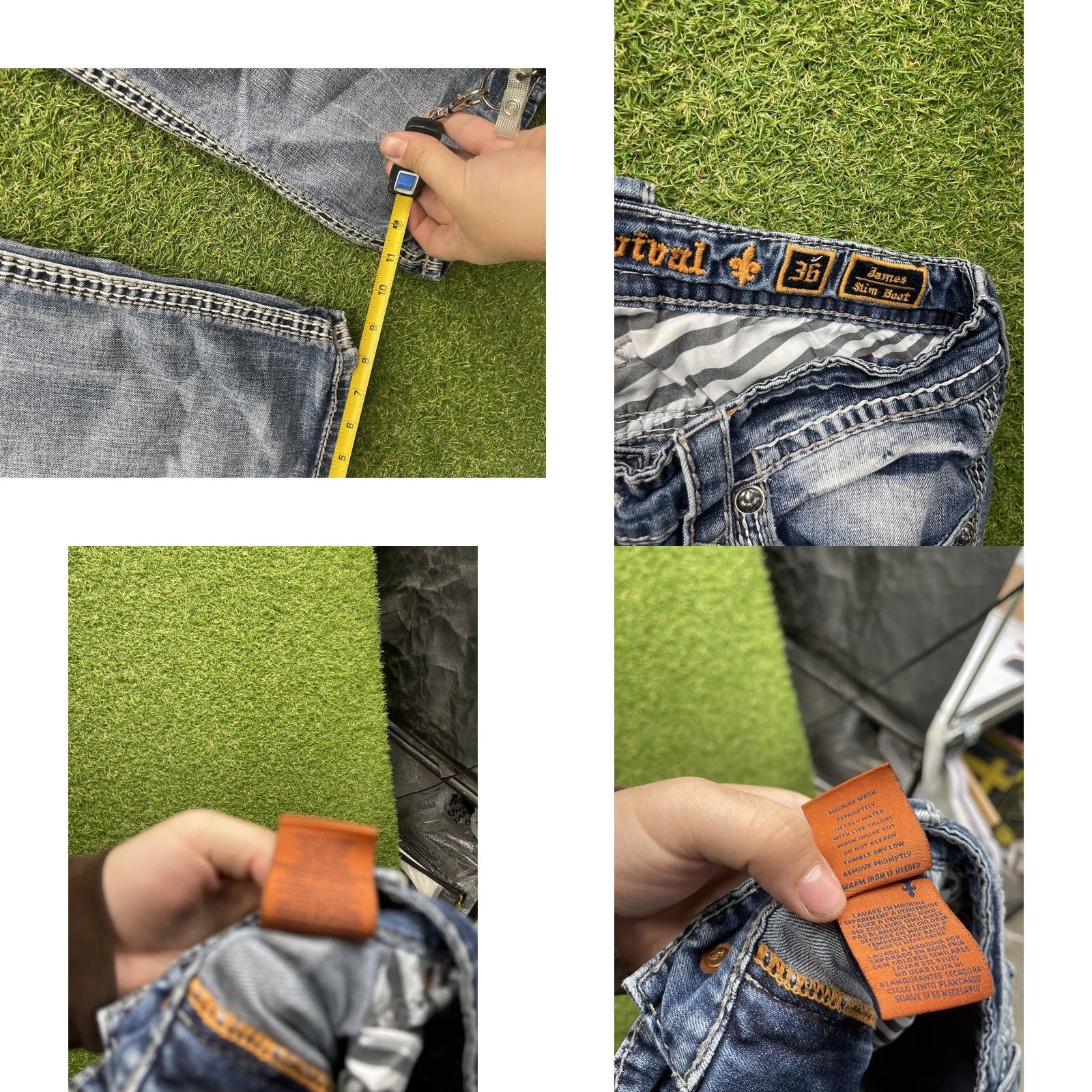 Vintage Rock Revival Jeans Mens 36 Slim Bootcut 5-Pocket Denim Medium Blue 0316 Vintage: No Size US 36 / EU 52 - 8 Thumbnail