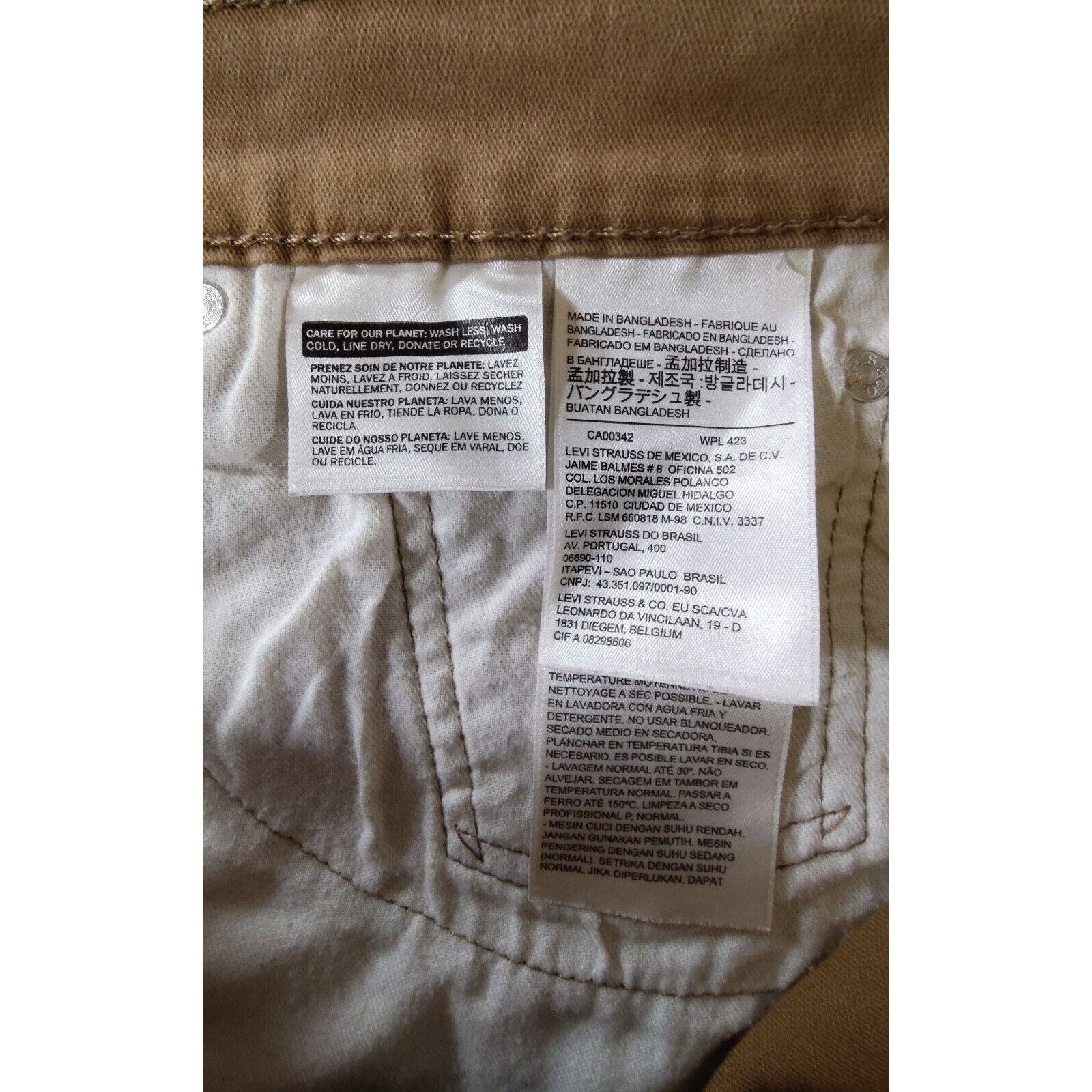 Levi's Levis 502 Jeans Men's 33x32 Brown Regular Taper fit Size US 33 - 9 Thumbnail