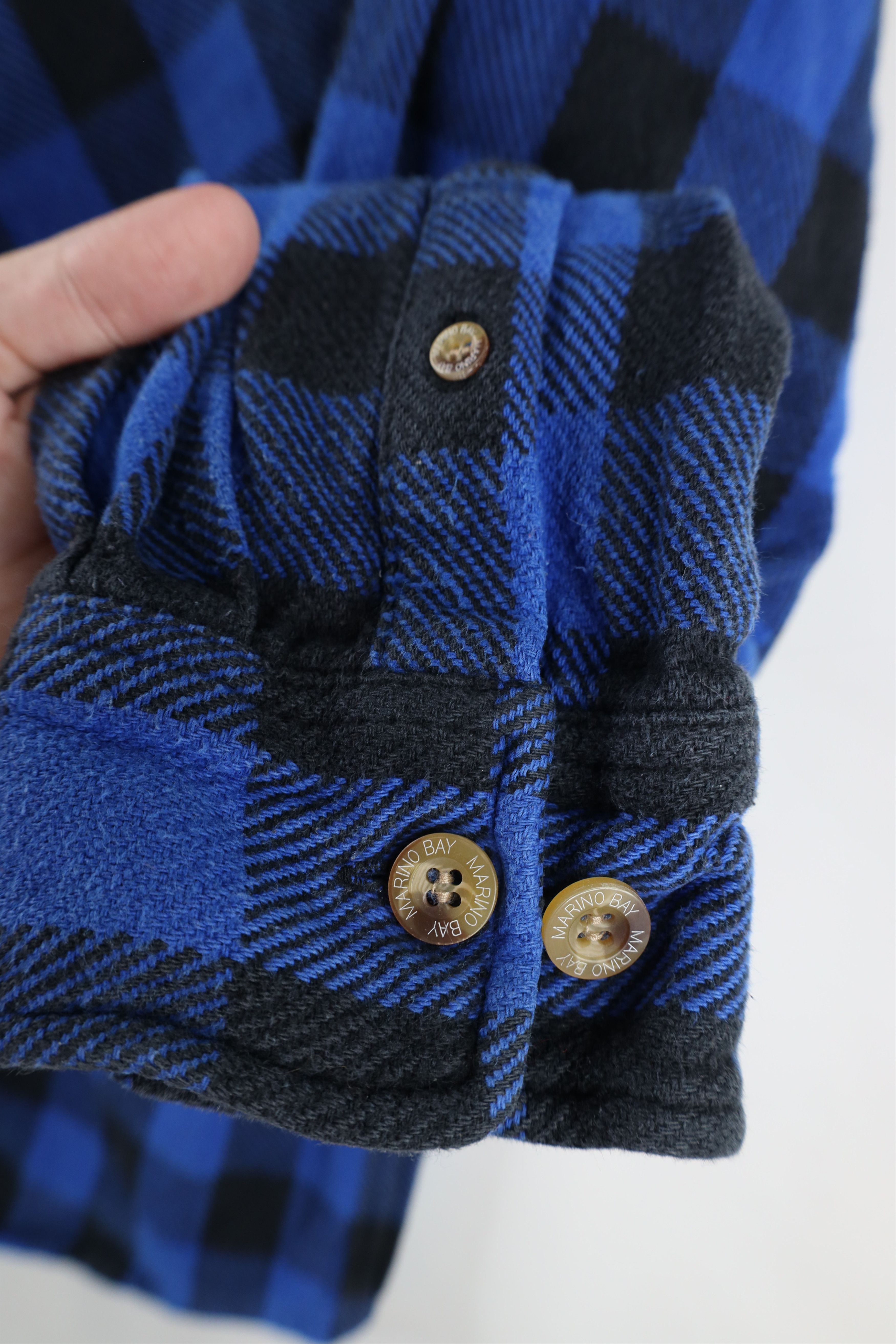 Vintage Vintage 90s Streetwear Heavyweight Button Shirt Blue Plaid Size US XL / EU 56 / 4 - 4 Thumbnail