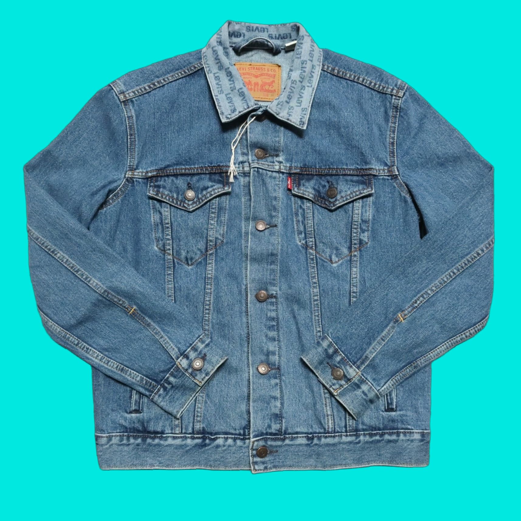 VINTAGE Levi's Jacket Denim Trucker Type 3 Size M Medium Wash Mens jeans jacket