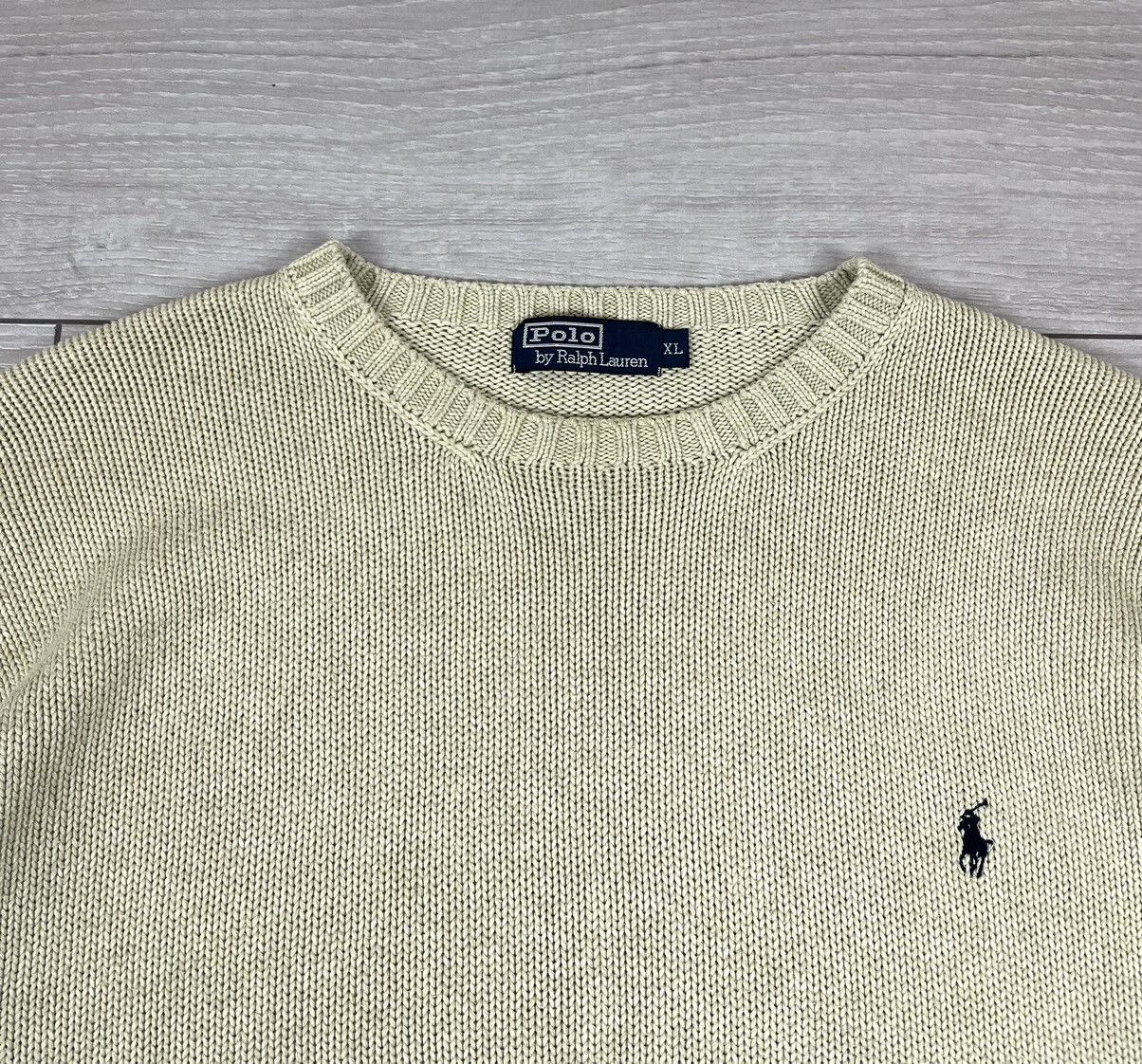 Polo Ralph Lauren Polo Ralph Lauren Vintage 90s Beige Cable Knit Sweater Size US XL / EU 56 / 4 - 5 Thumbnail