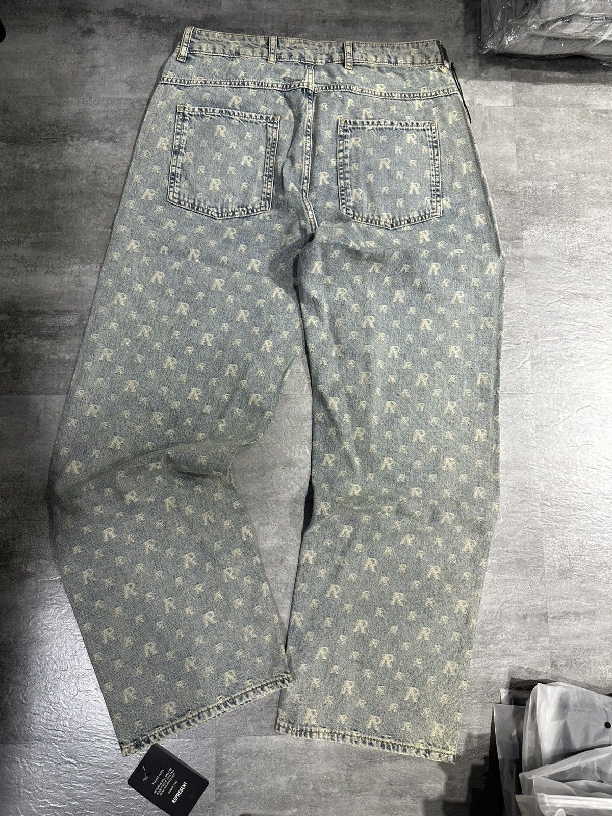 Represent Clo. Represent R3 Monogram Baggy Denim - Stone Wash Size US 33 - 2 Thumbnail