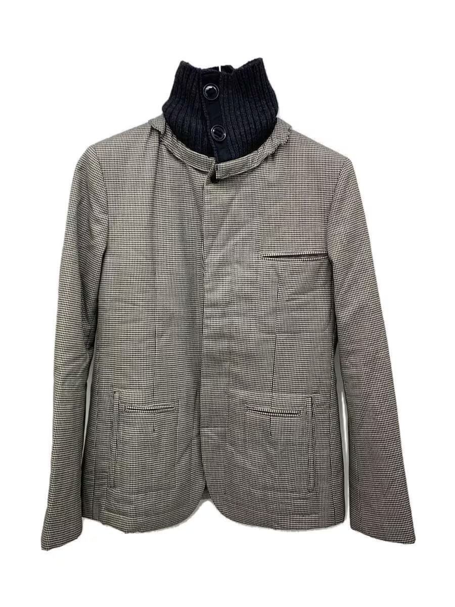 image of Undercover Aw07 "knit" Houndstooth Hybrid Jacket in Grey, Men's (Size Small)