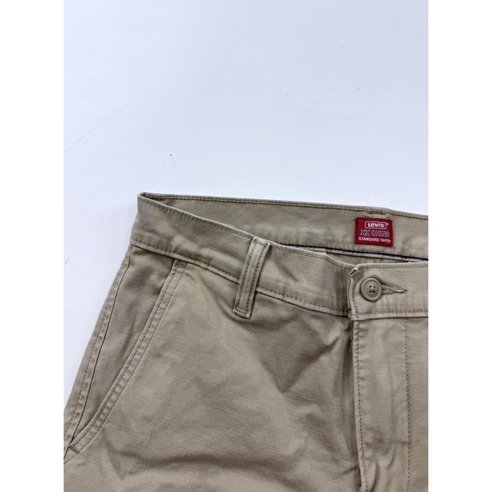 Levi's Levi's XX Chino Pants Mens 30x32 Beige Tapered Regular Fit Cotton Stretch Front Zip Pockets Casual Business Spring Size US 30 / EU 46 - 2 Thumbnail