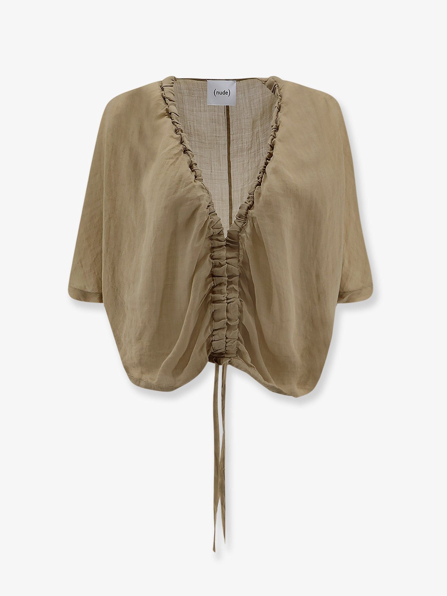 Nude Linen Blend Shirt Size XS / US 0-2 / IT 36-38 - 1 Thumbnail