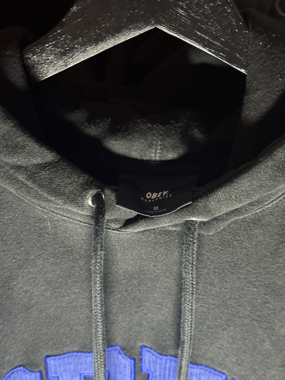 Obey Obey Men's Black and Blue lettering Hoodie Size US M / EU 48-50 / 2 - 3 Thumbnail