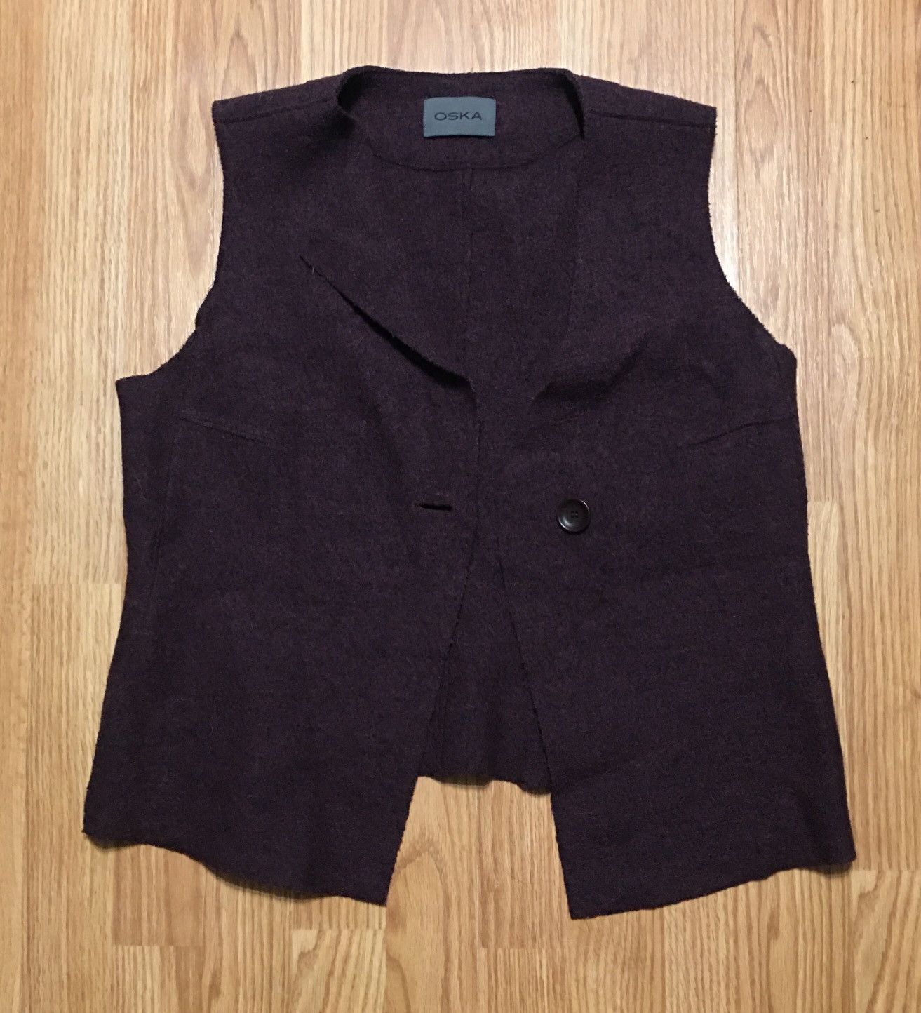 Designer OSKA Boiled Virgin Wool Vest Gillet Size 1 Size M / US 6-8 / IT 42-44 - 5 Thumbnail