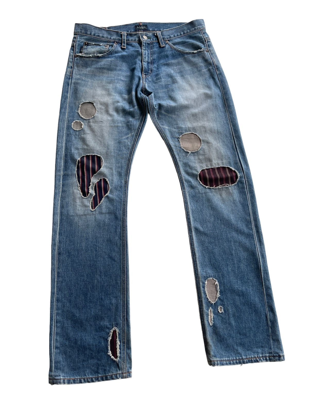 Paul Smith Paul Smith Distressed Patchwork Jeans Size US 34 / EU 50 - 3 Thumbnail