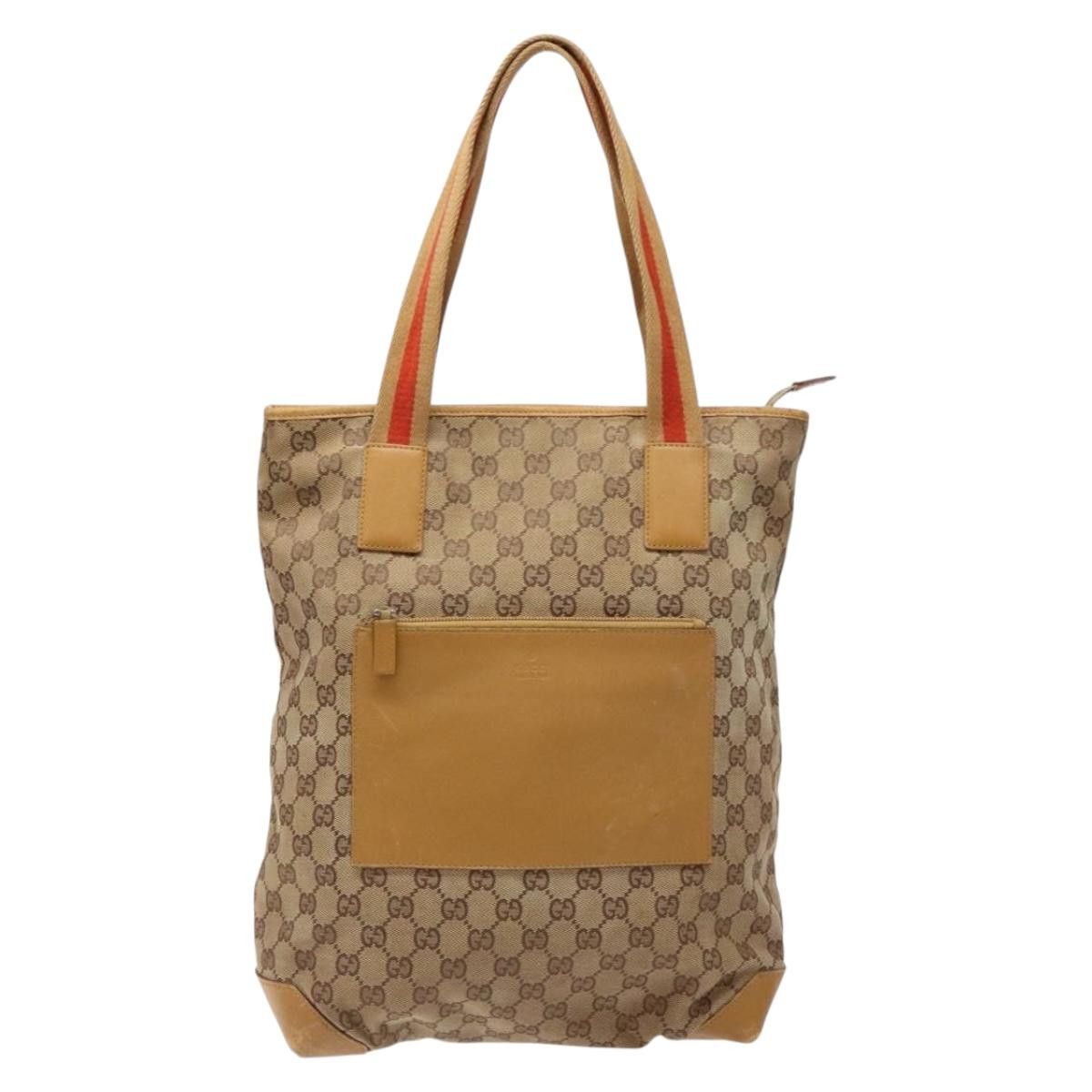 Gucci GUCCI GG Canvas Tote Bag Beige Silver 019 019 Size ONE SIZE - 2 Thumbnail