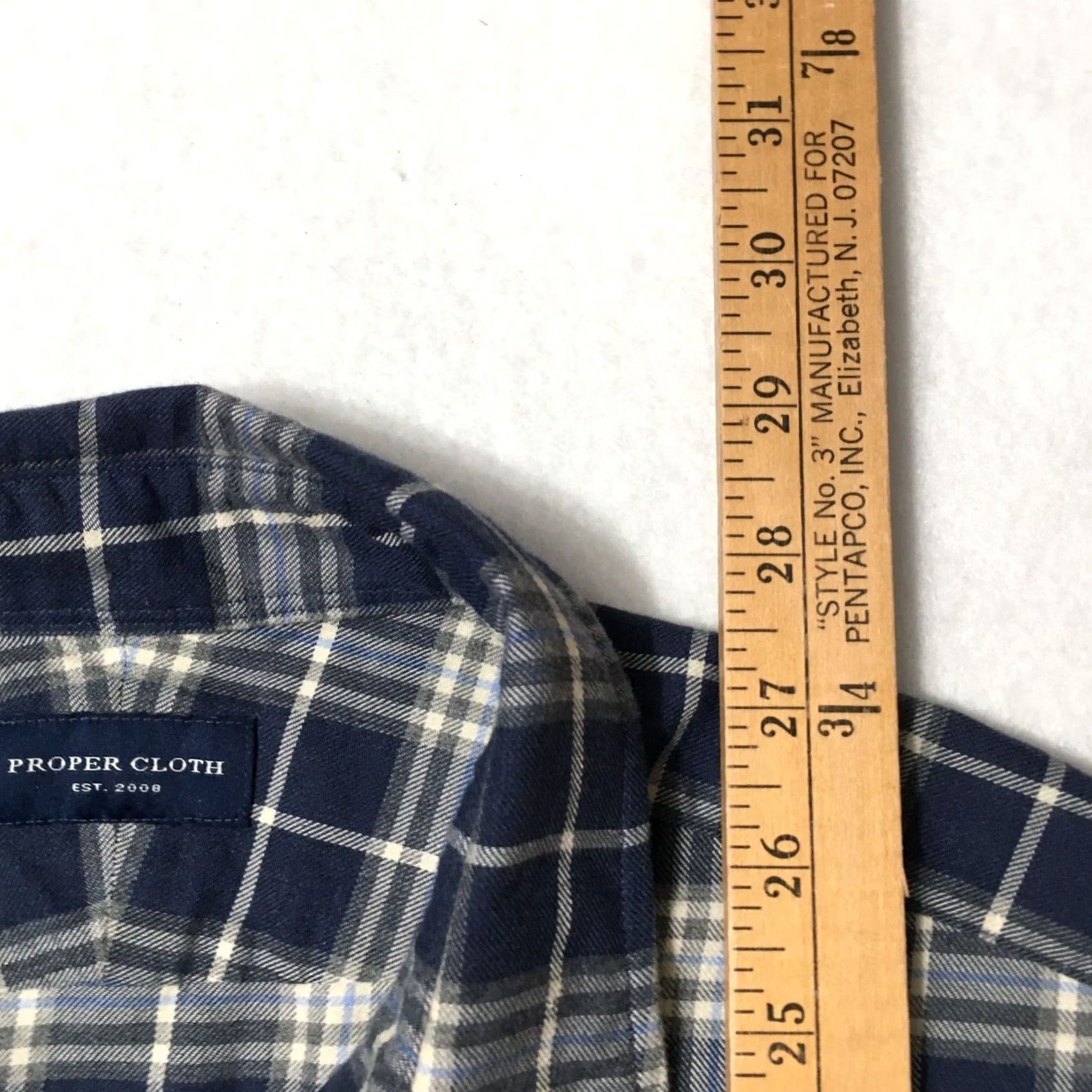 Proper Cloth Proper Cloth Shirt Mens 15.5 31/32 Blue Plaid Button-up - Vintage Size US M / EU 48-50 / 2 - 6 Thumbnail