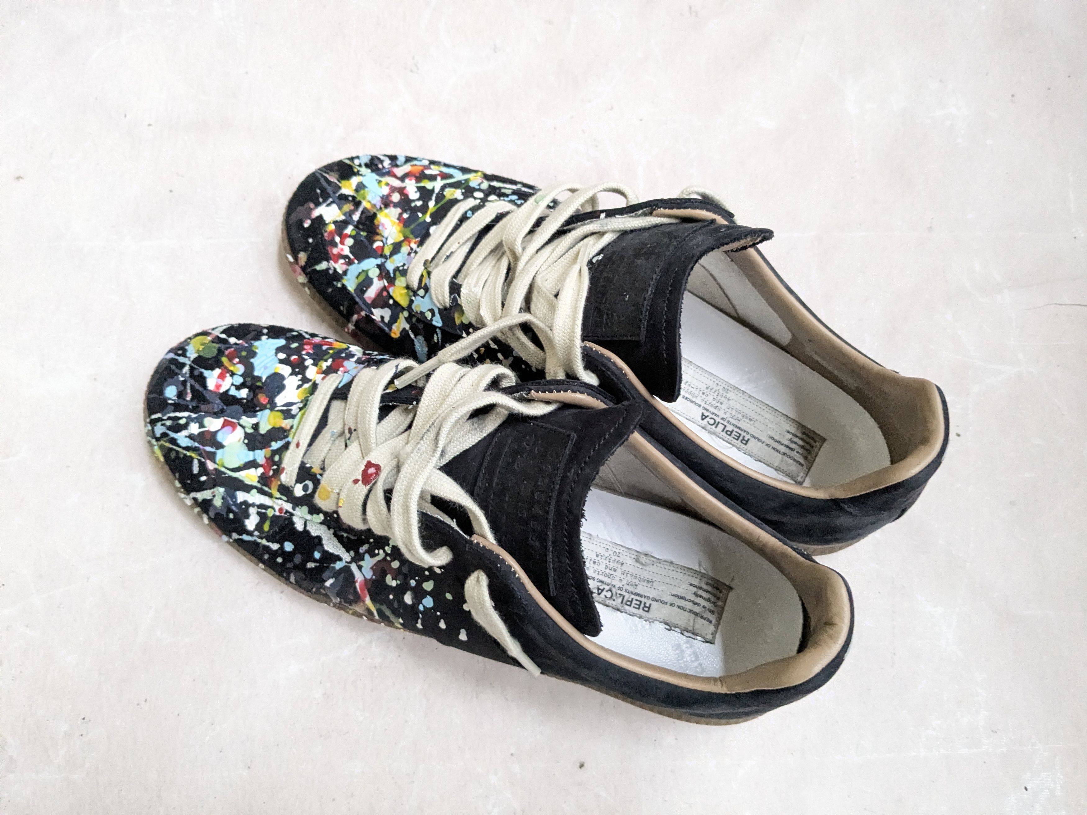 Maison Margiela Maison Margiela Replica GAT Black Paint Splatter 9 42 Size US 9 / EU 42 - 11 Thumbnail