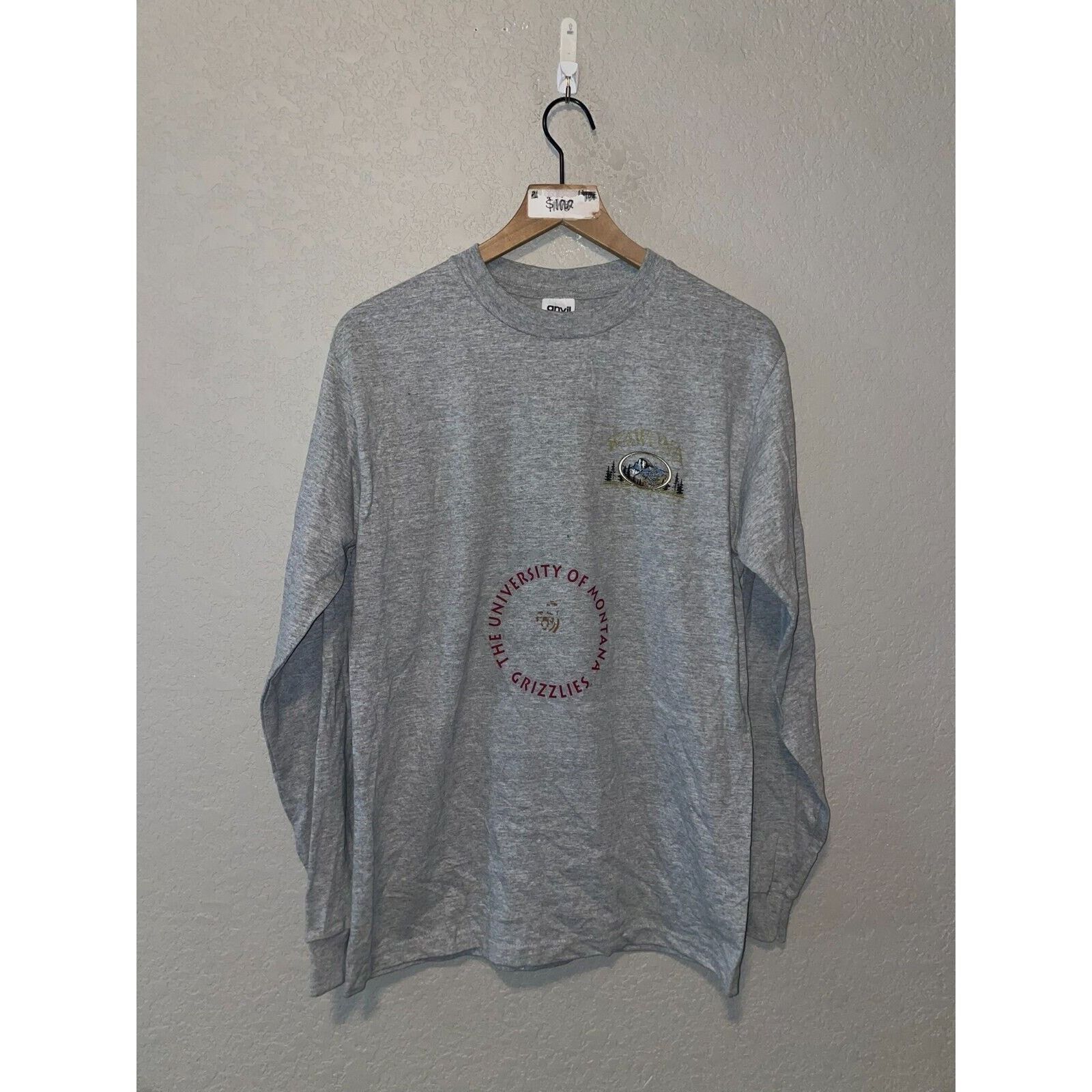 Anvil Vintage Montana State Shirt Tourney Long Sleeve Tee 90s VTG Size US M / EU 48-50 / 2 - 2 Thumbnail