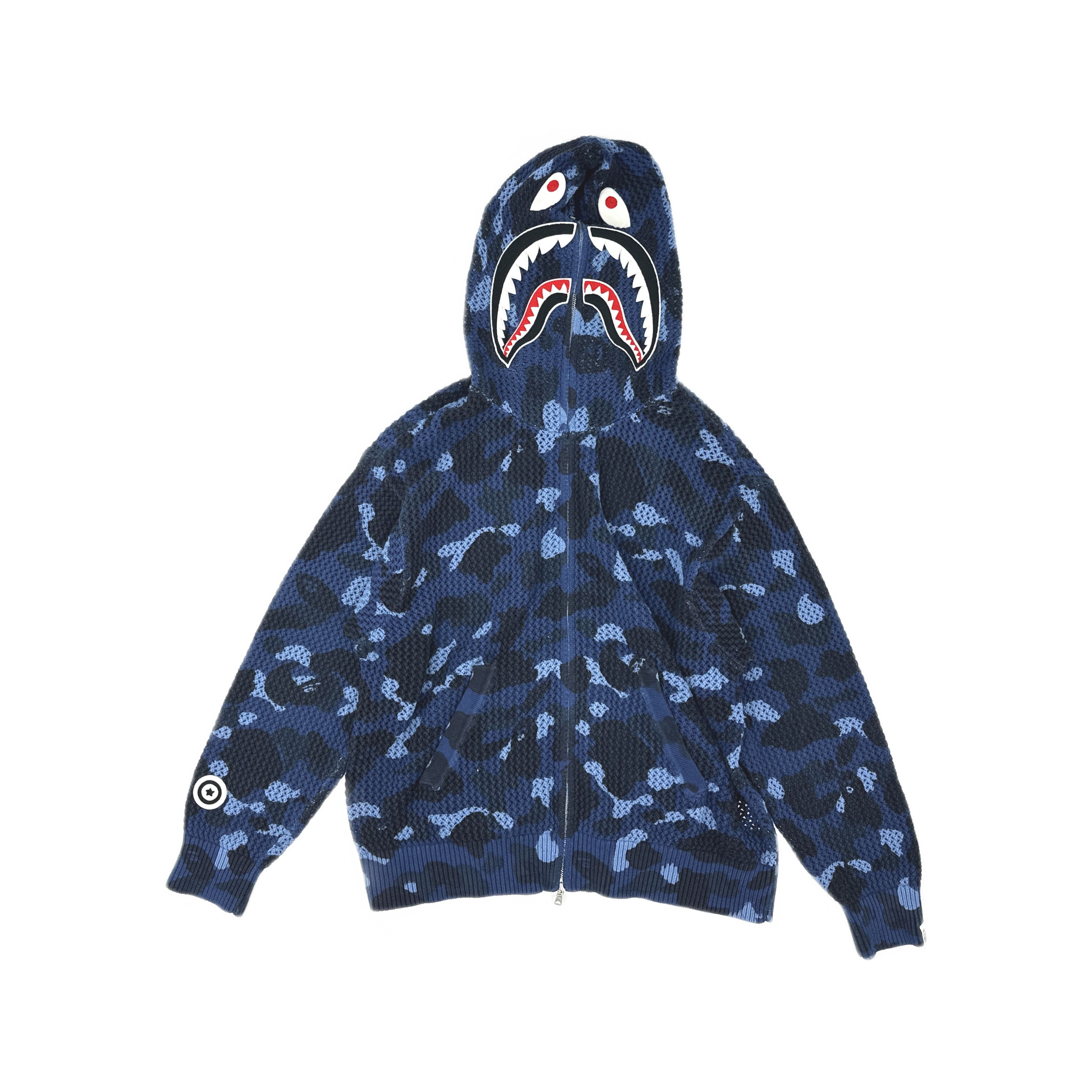 Bape A Bathing Ape Camo Crochet Shark Hoodie Size L Size US L / EU 52-54 / 3 - 1 Thumbnail