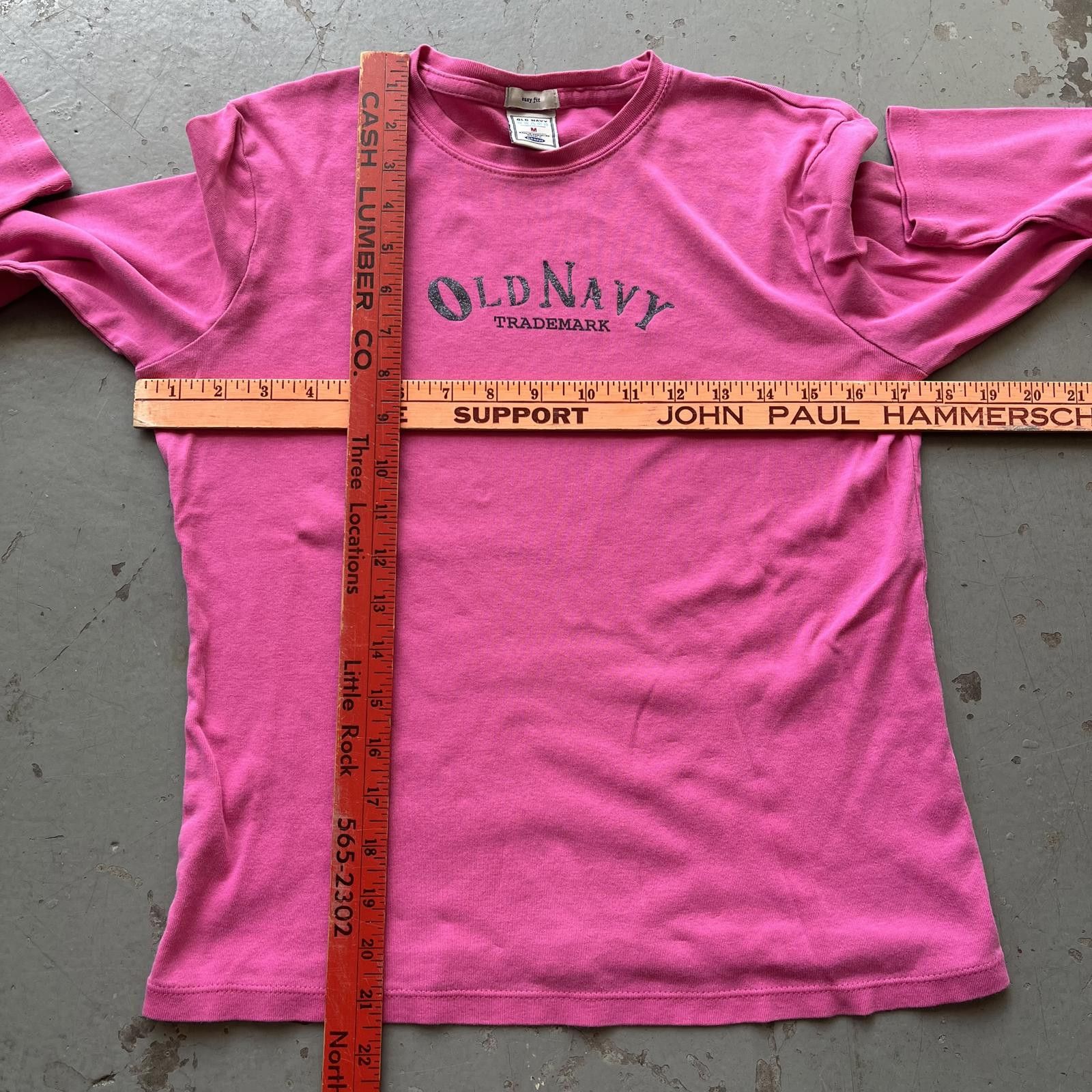 Old Navy × Vintage Vintage Y2K Pink Old Navy Glitter Grunge Stretchy Shirt Size M / US 6-8 / IT 42-44 - 4 Thumbnail