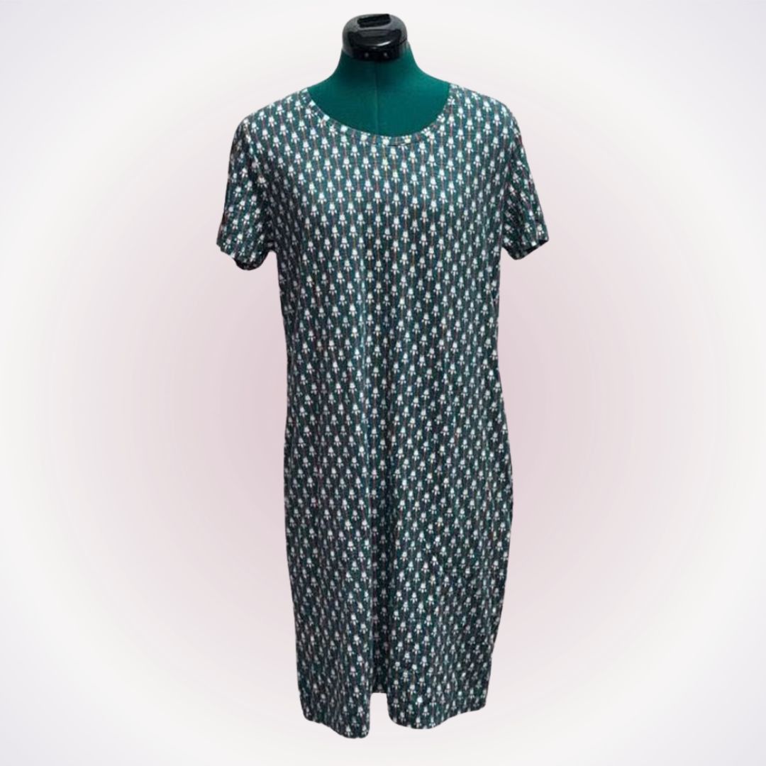 Duluth Trading Company Duluth Trading Co. Orange and Teal T-Shirt Dress | Sz M Size M / US 6-8 / IT 42-44 - 1 Thumbnail