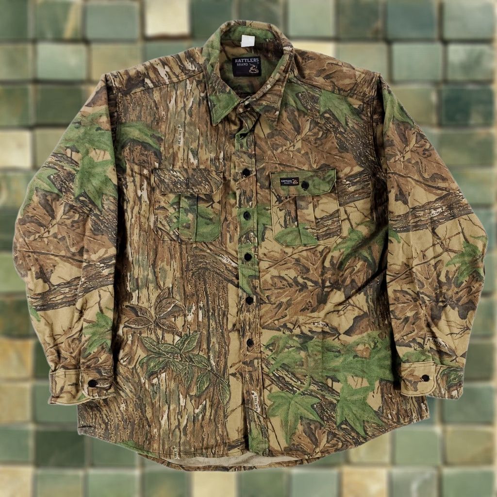 Realtree VINTAGE Rattlers Brand Realtree Camo Button Down Shirt Made in the USA Mens XXL Shirt Size US XXL / EU 58 / 5 - 1 Thumbnail