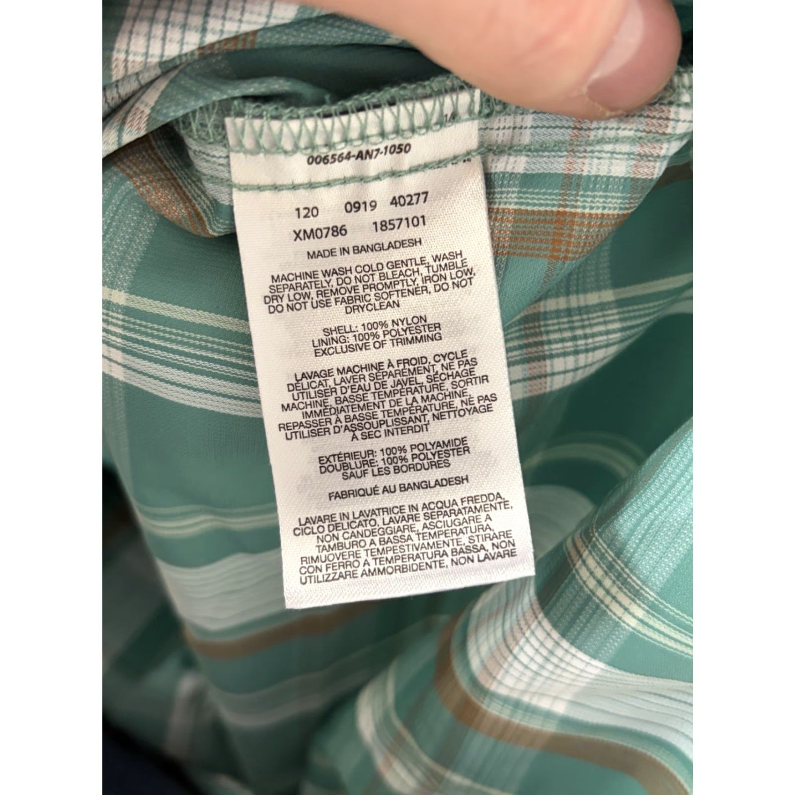 Altea Columbia Shirt Mens Vented Teal Green Plaid Short Sleeve Large Button-Front Pocket Breathable Regular Fit Casual Travel - 3D Size US L / EU 52-54 / 3 - 7 Thumbnail