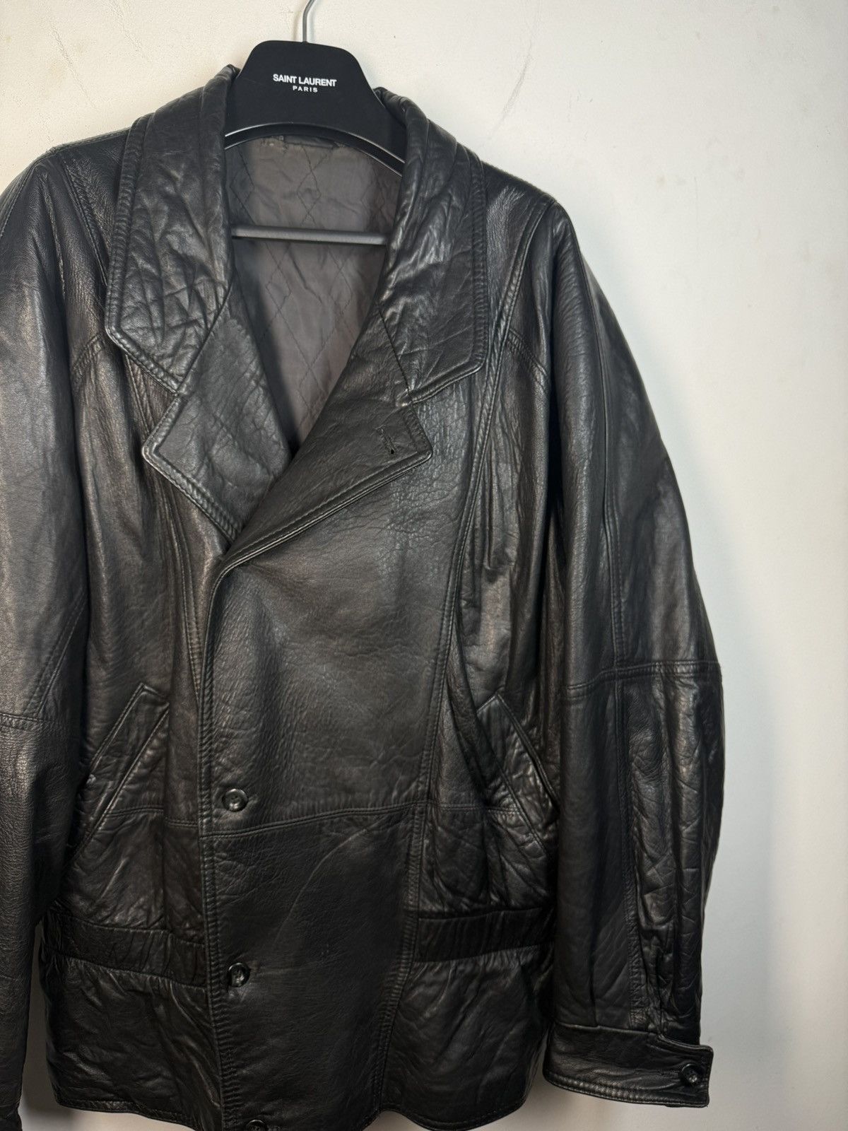 Yves Saint Laurent 90s YSL Leather Jacket Black Soft Vintage Rare Bomber Size US M / EU 48-50 / 2 - 10 Thumbnail