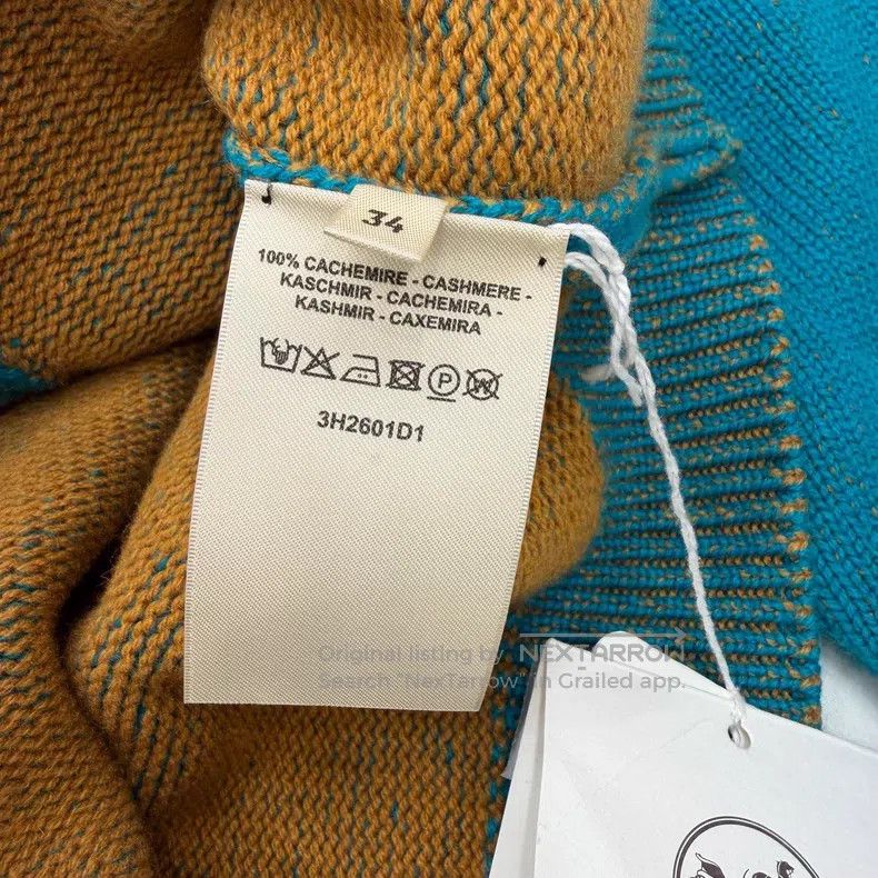 Hermes Hermes Yellow and Green Knit Cashmere Sweater Size XXS / US 00 / IT 34 - 4 Thumbnail