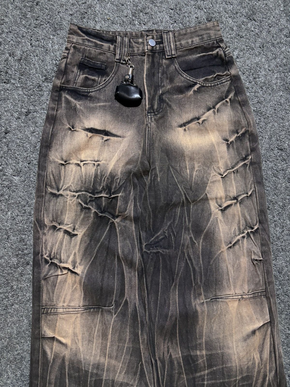 Jean × Vintage Vintage very rare wide super baggy thunder brown jeans Size US 29 - 4 Thumbnail