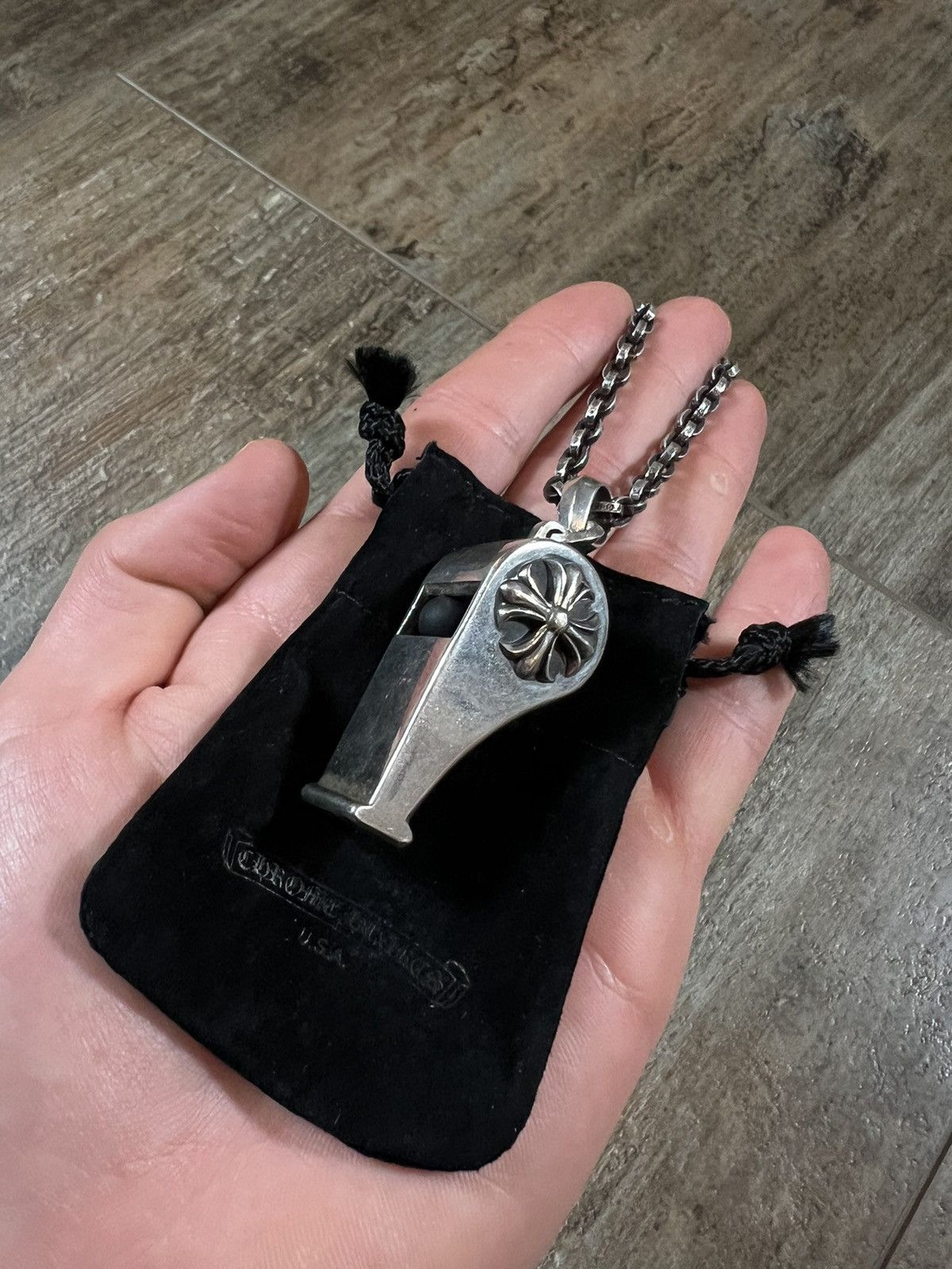 image of Chrome Hearts Pendant Whistle Large in Silver, Men's