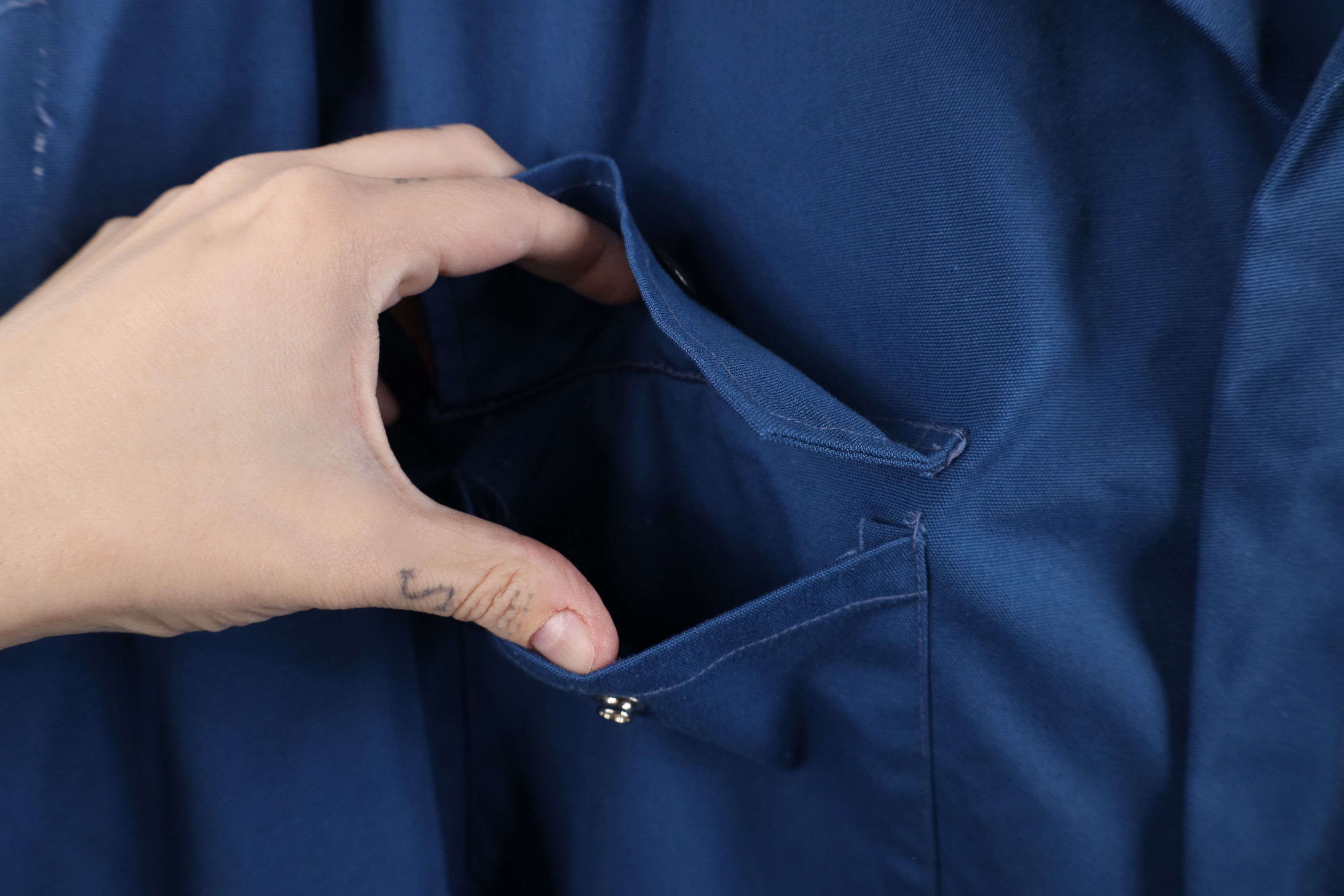 Vintage Vintage 70s Workwear Mechanic Button Shirt Jacket Blue USA Size US M / EU 48-50 / 2 - 8 Thumbnail