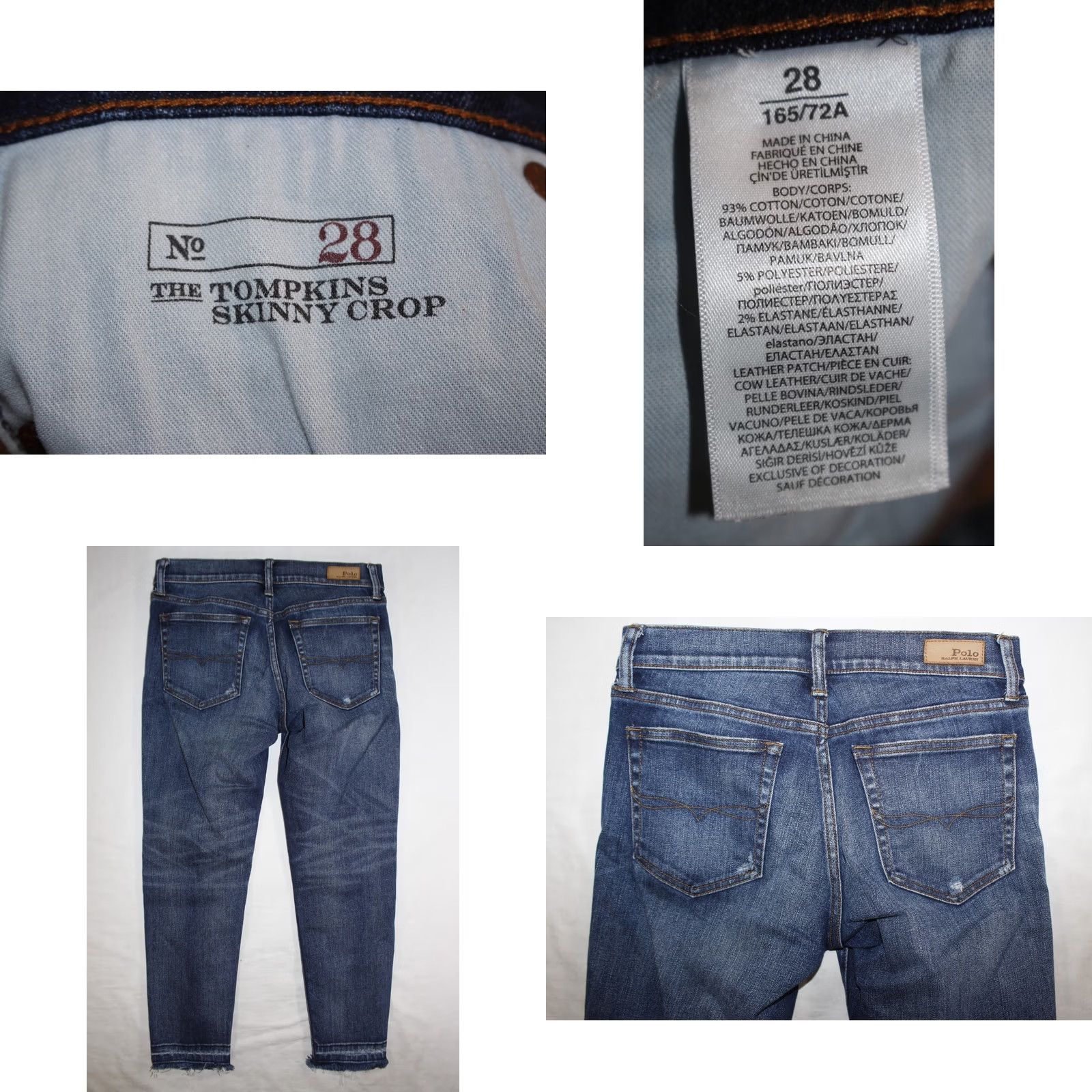 Polo Ralph Lauren Polo Ralph Lauren Jeans Women's 28 Tompkins Skinny Crop Stretch Distressed - Blue Size 28" / US 6 / IT 42 - 8 Thumbnail