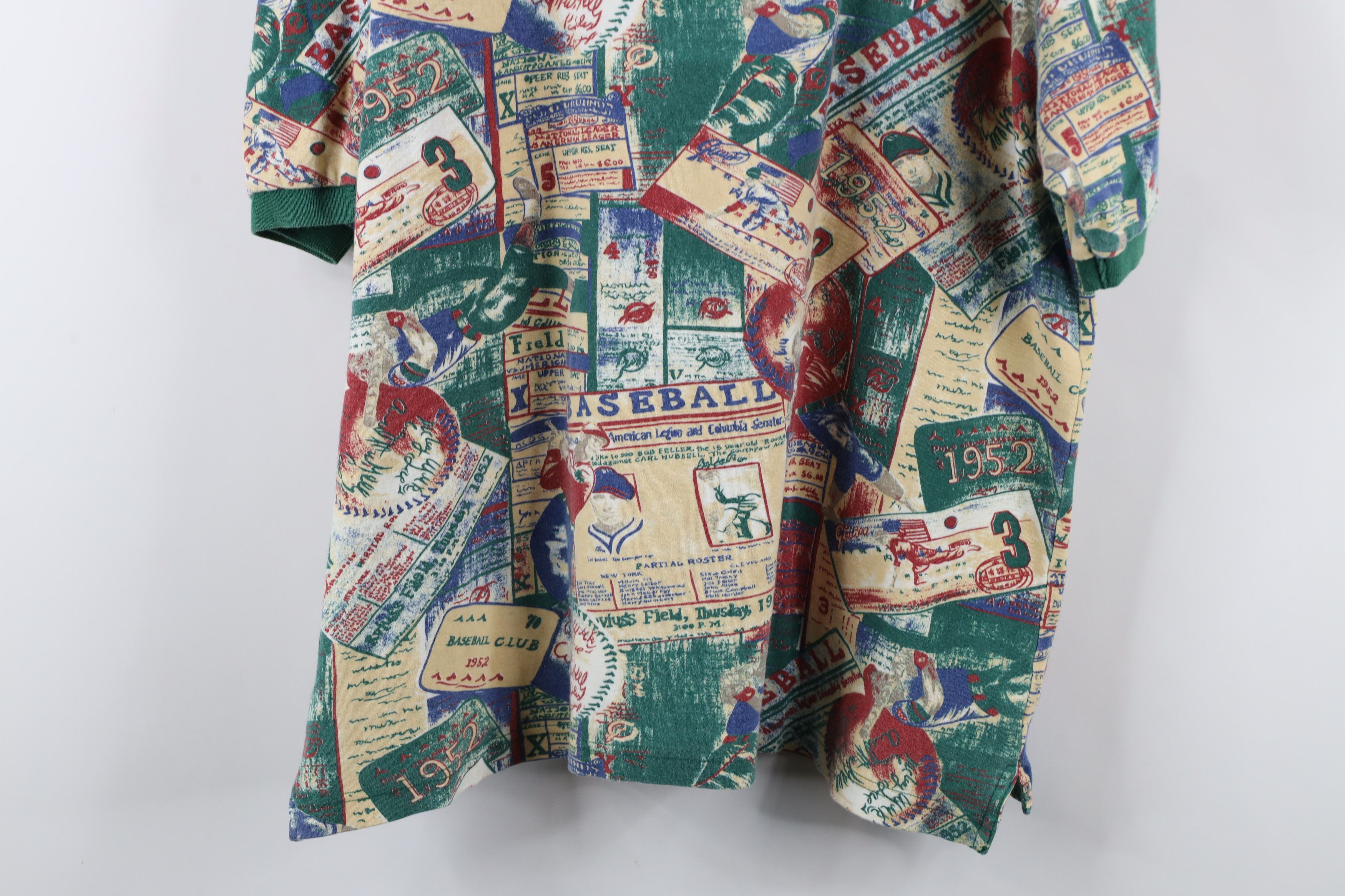 Vintage Vintage 90s Streetwear Baseball All Over Print Polo Shirt Size US L / EU 52-54 / 3 - 10 Thumbnail