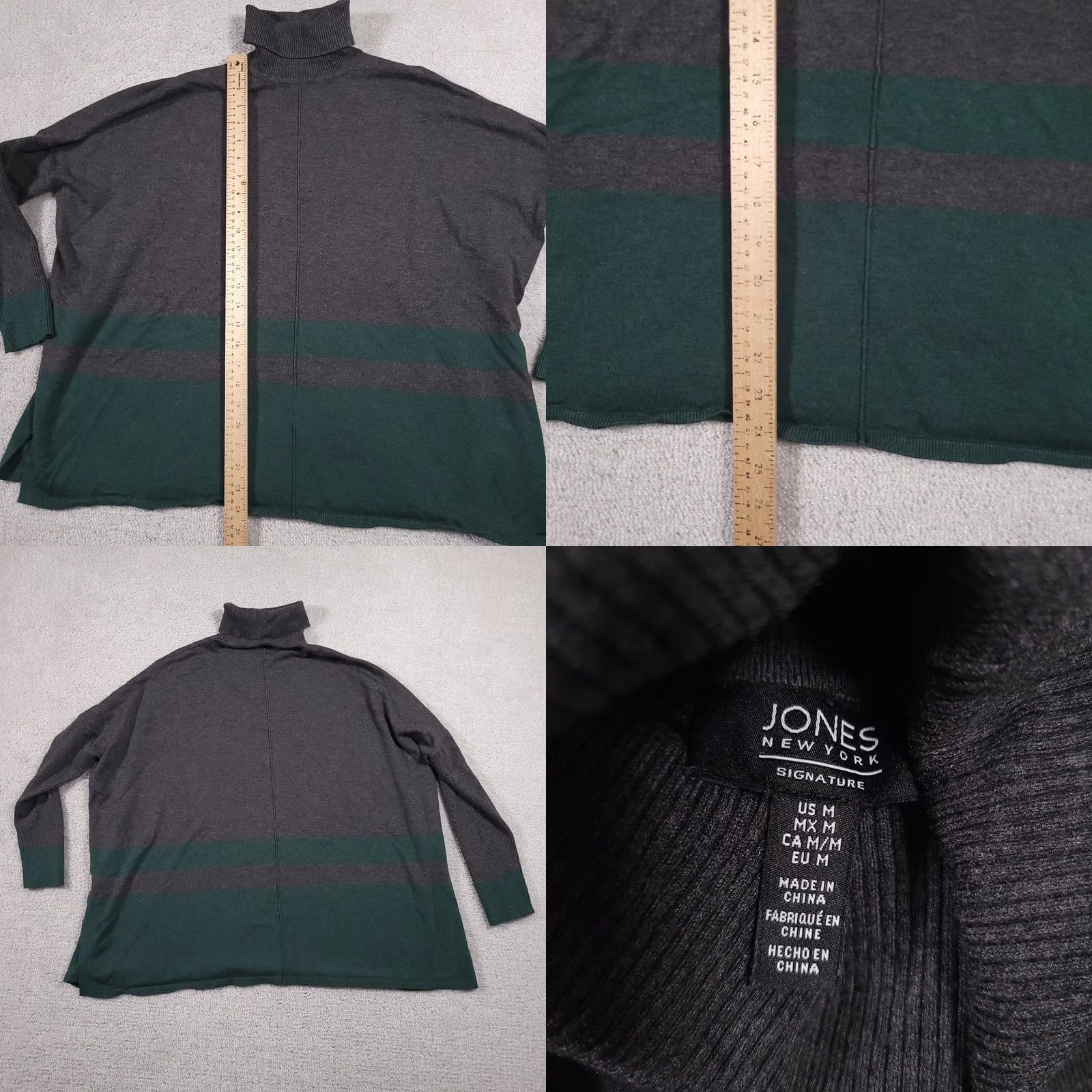 Jones New York Jones New York Signature Turtleneck Sweater Women's Medium Colorblock Oversized Pullover Knit Shirt Size M / US 6-8 / IT 42-44 - 8 Thumbnail