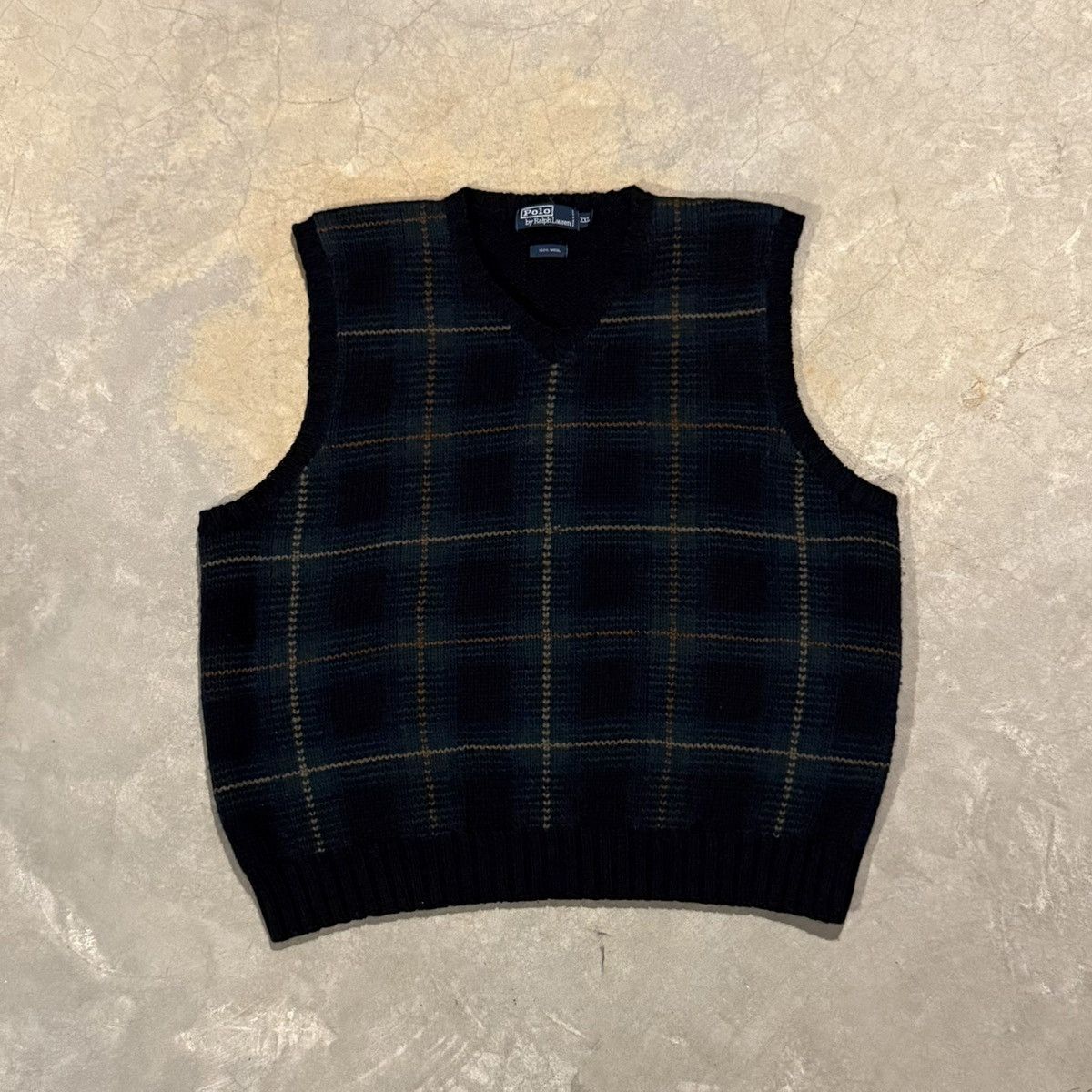 Polo Ralph Lauren Vtg 1990s Polo Ralph Lauren Tartan Plaid Wool Sweater Vest Size US XXL / EU 58 / 5 - 1 Thumbnail