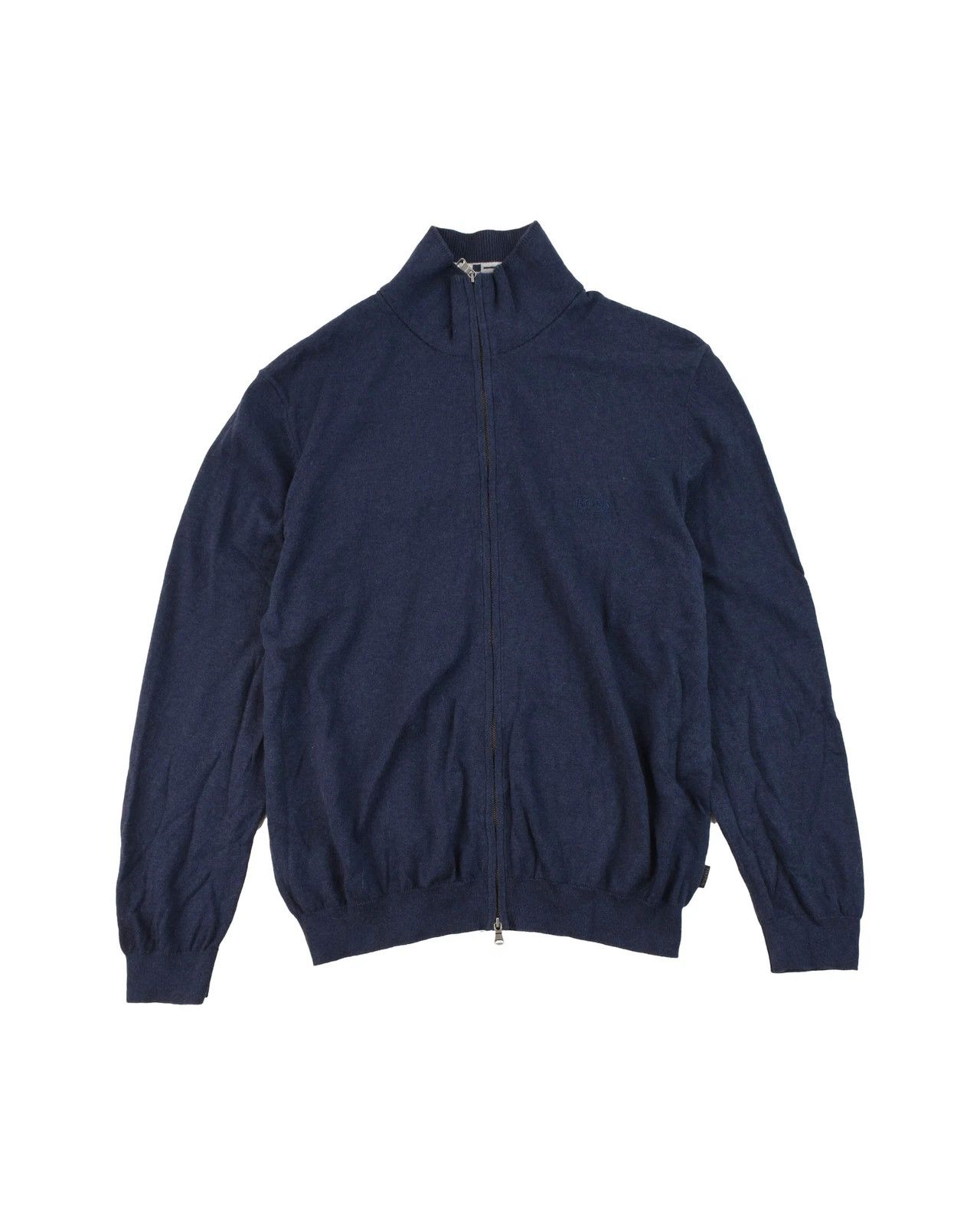 Hugo Boss Hugo Boss Dalven-1 Full Zip Mock Neck Knit Jumper Navy Blue Size US XL / EU 56 / 4 - 1 Thumbnail