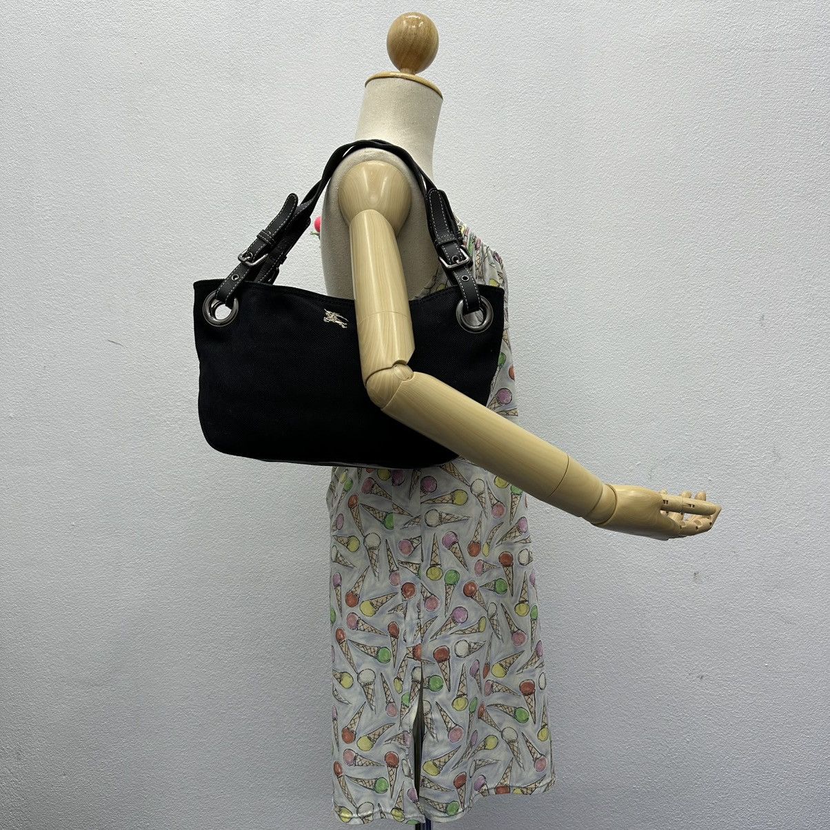 Burberry AUTHENTIC BURBERRY BLUE LABEL BLACK CANVAS SHOULDER TOTE BAG Size ONE SIZE - 17 Thumbnail