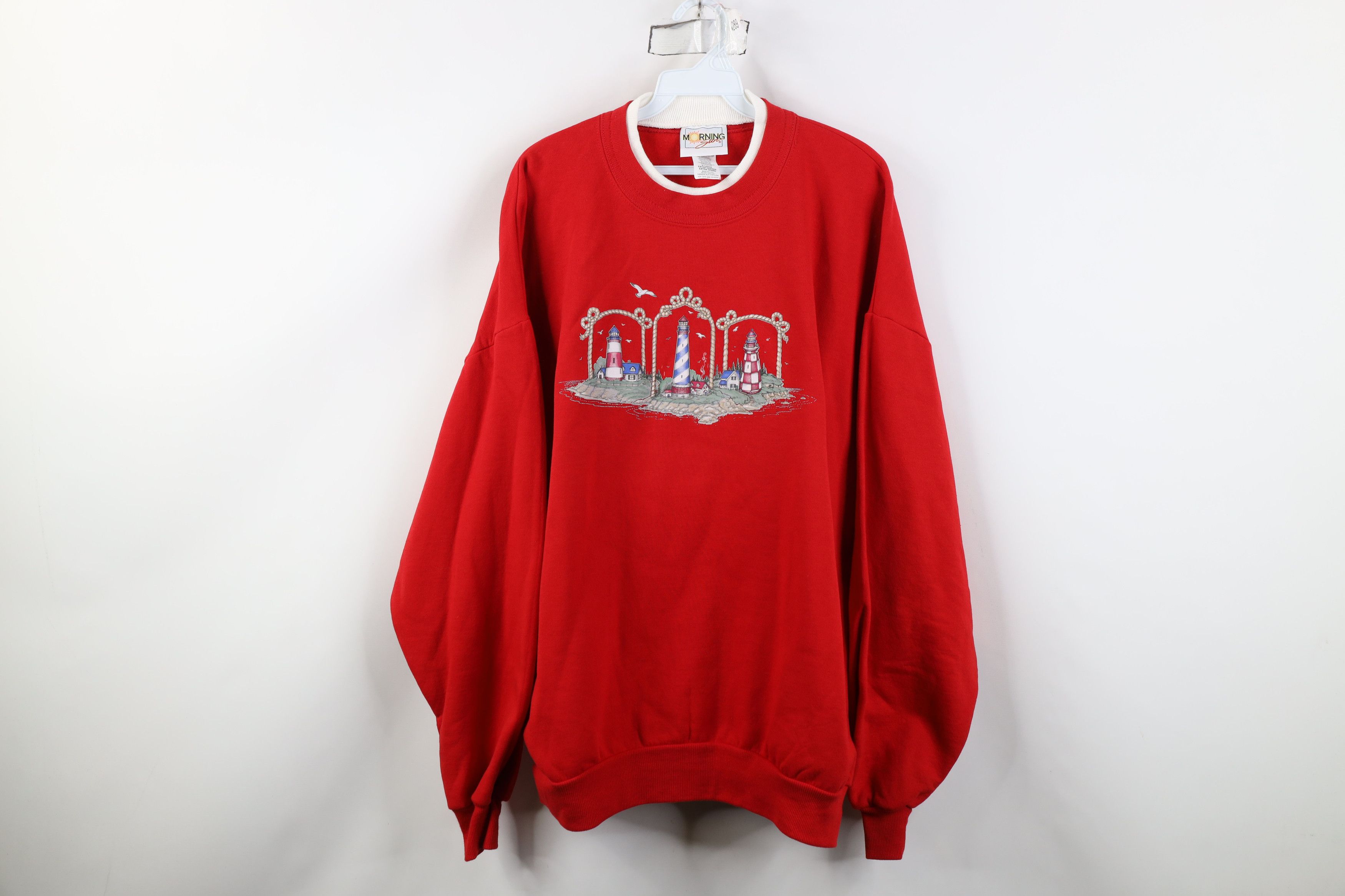 Vintage Vintage 90s Streetwear Lighthouse Crewneck Sweatshirt USA Size XL / US 12-14 / IT 48-50 - 1 Thumbnail