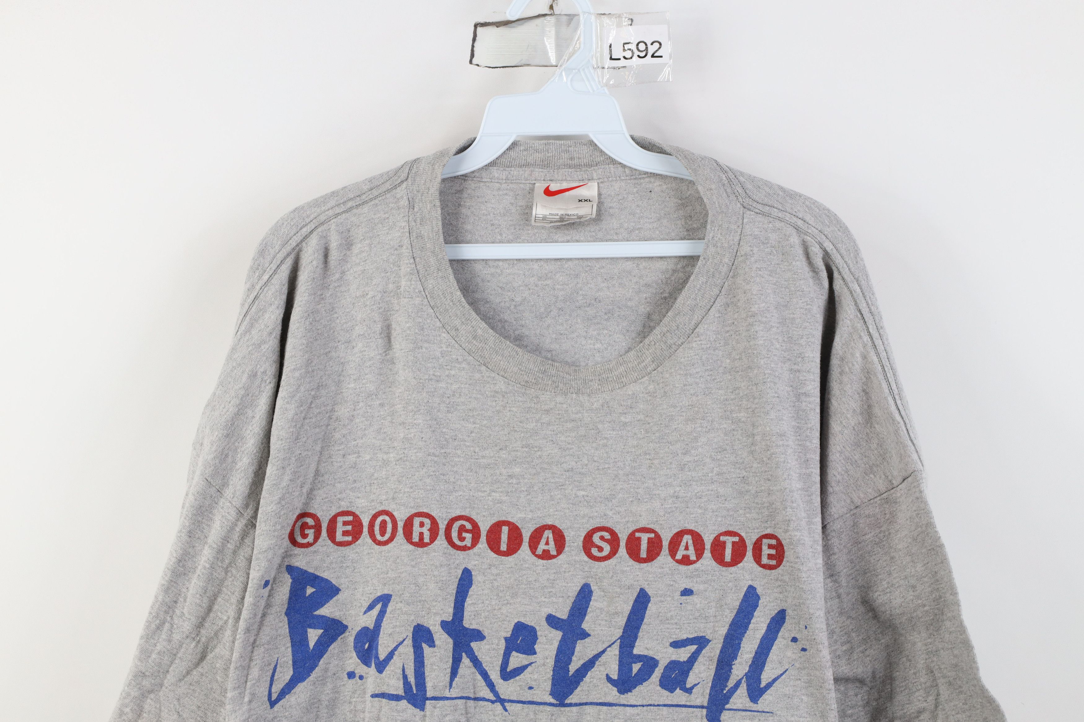 Nike Vintage 90s Nike State University Basketball T-Shirt Gray Size US XXL / EU 58 / 5 - 2 Thumbnail