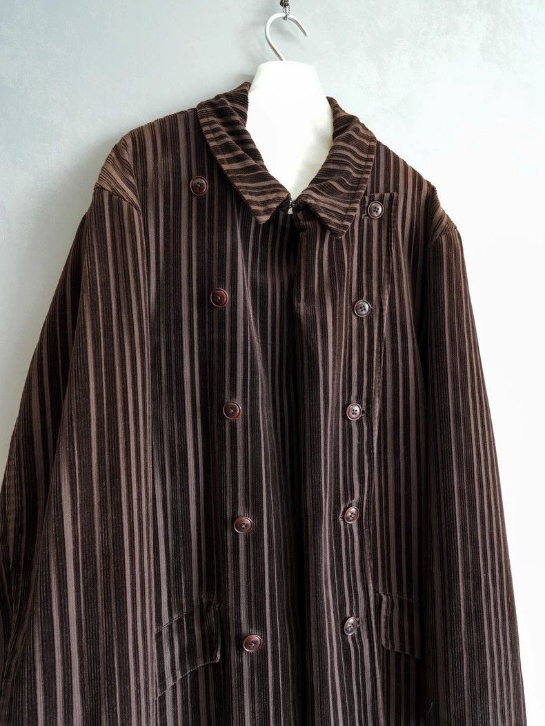 Yohji Yamamoto Yohji Yamamoto Yohji Yamamoto Striped Corduroy Overcoat Size US L / EU 52-54 / 3 - 4 Thumbnail