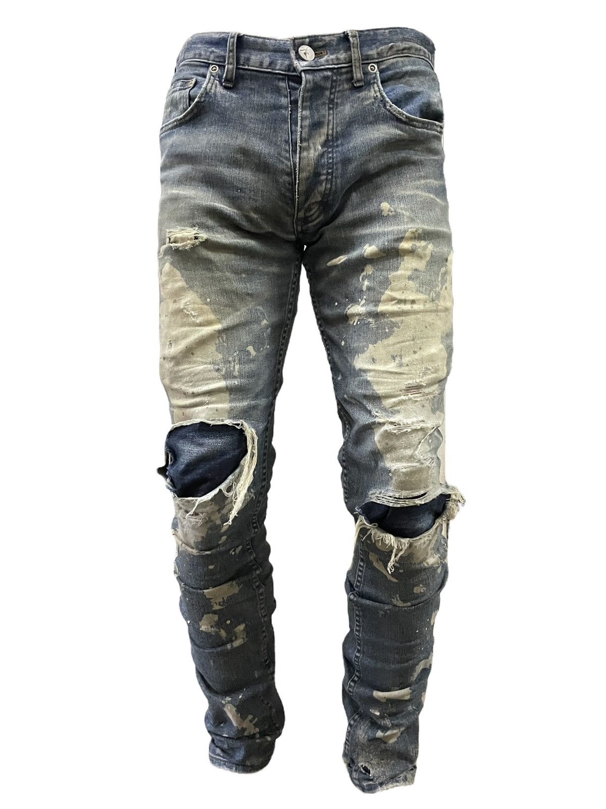 Fagassent Toshiki Aoki Fagassent Paint Splatter Punk Rock Distressed Distort Jeans Size US 31 - 4 Thumbnail