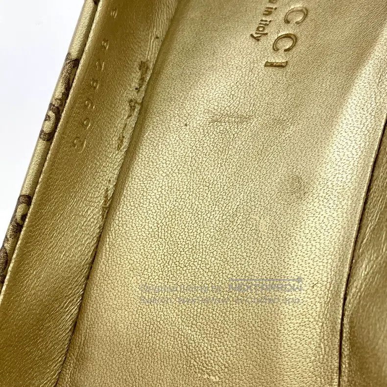 Gucci Gucci Brown logo full print round toe slope heel high heel Size US 6.5 / IT 36.5 - 9 Thumbnail