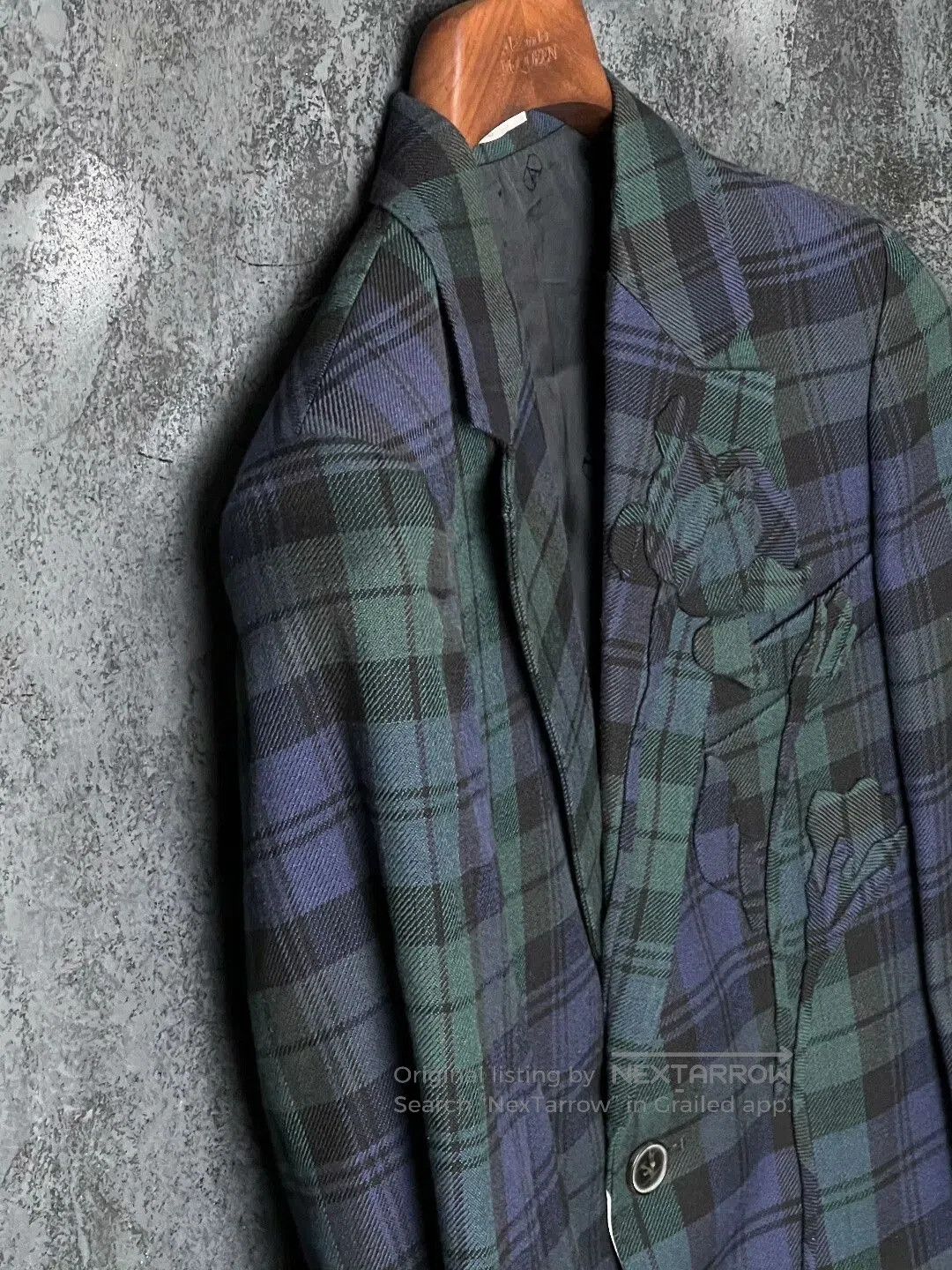 Valentino Blue Green Plaid Floral Blazer. Size US S / EU 44-46 / 1 - 6 Thumbnail